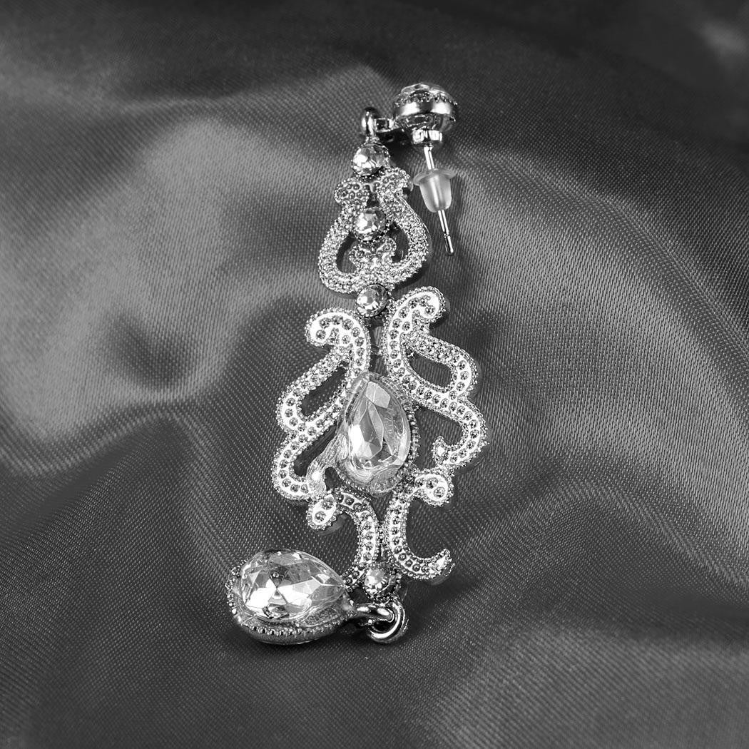 Silver 1920s Bridal Earrings - Image 5