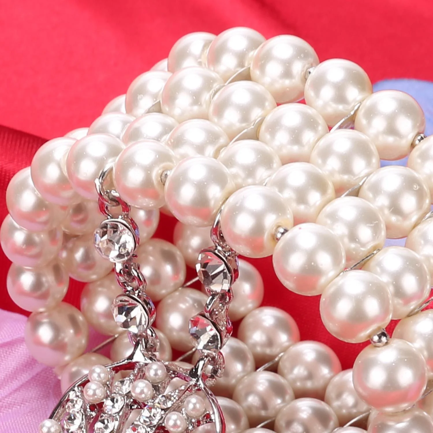 Silver 1920s Pearl Flapper Bracelet - Image 3