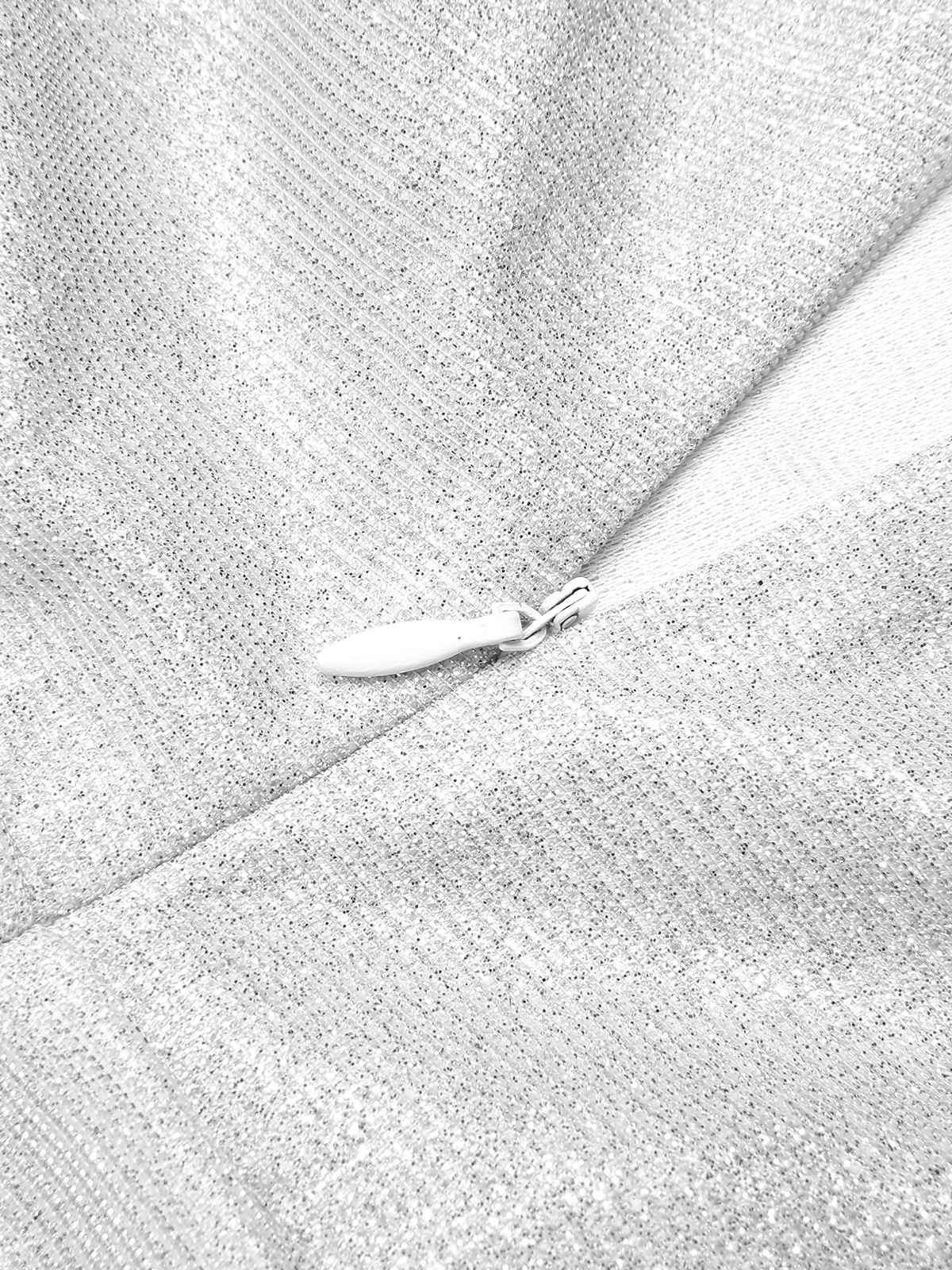 Silver 1960s Spaghetti Strap Sparkling Mini Dress - Image 6