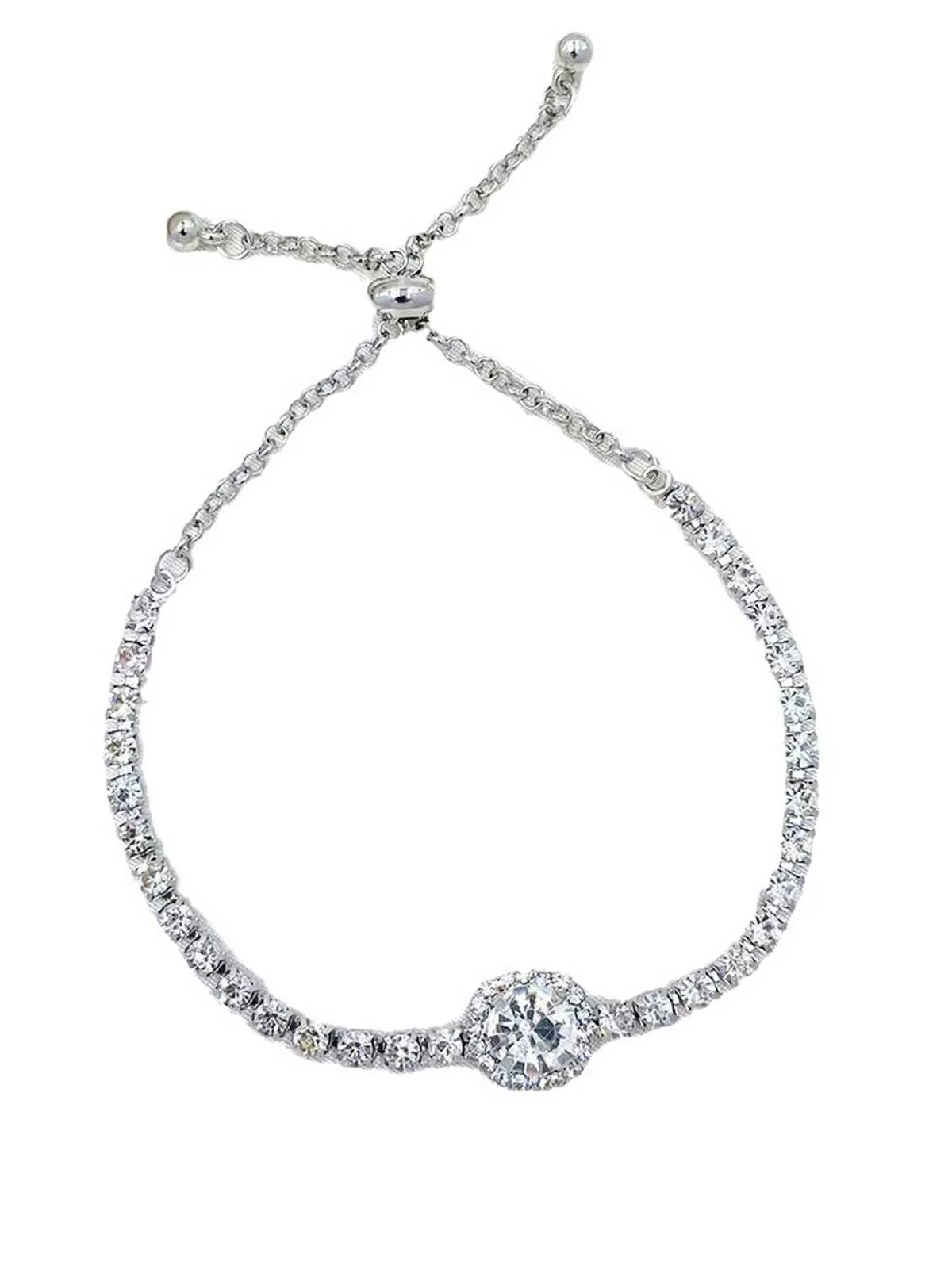 Silver Alloy Diamond Bracelet - Image 4