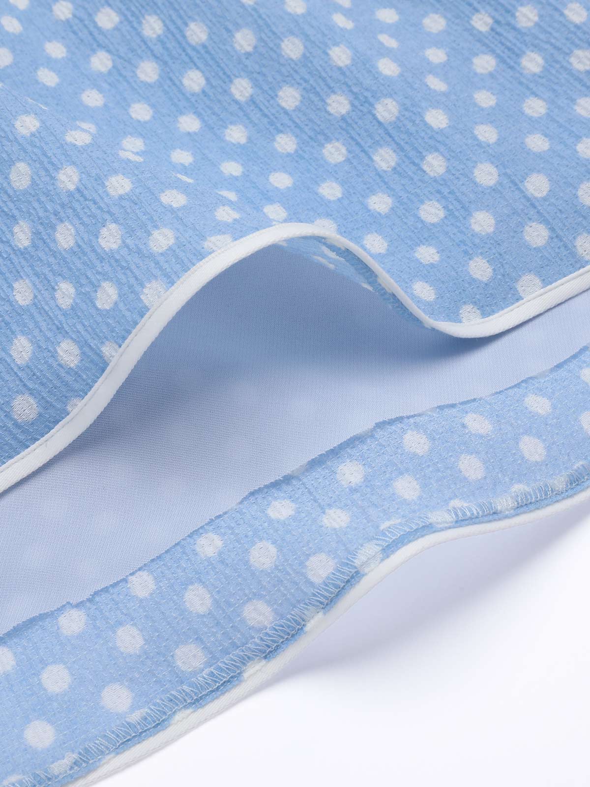 Sky Blue 1950s Strap Polka Dot Swing Dress - Image 14