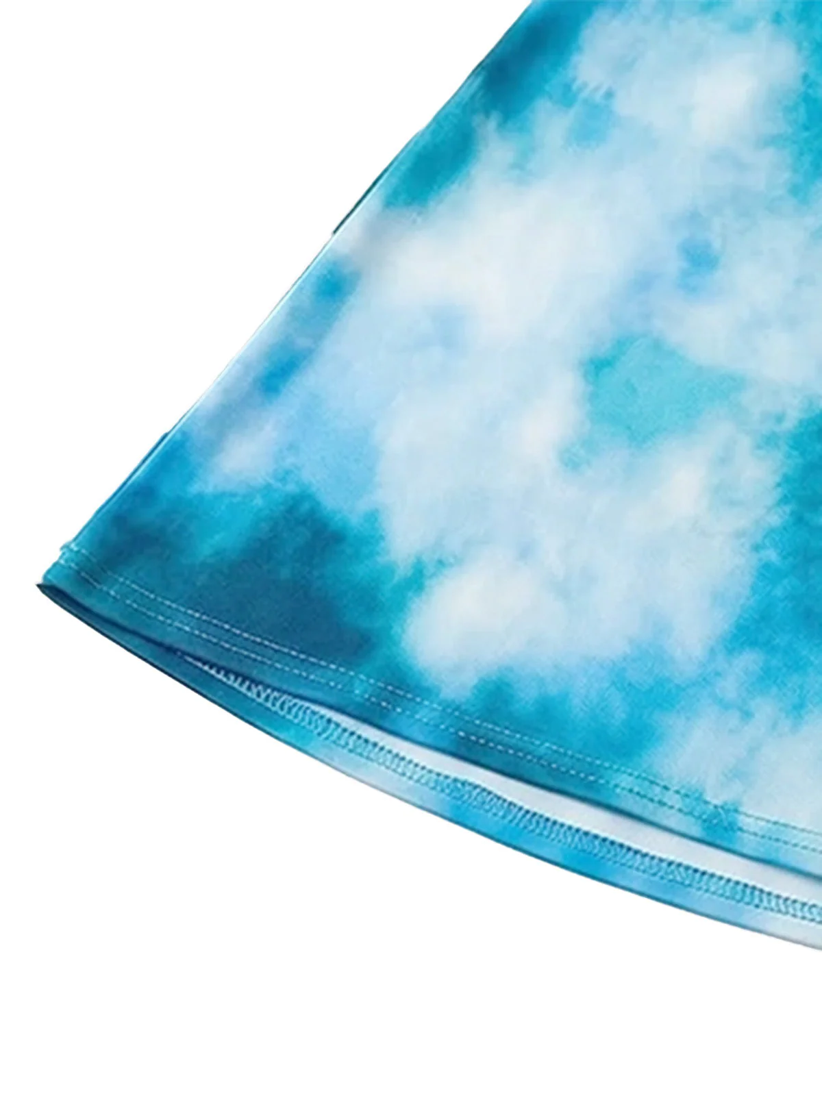 Sky Blue 1980s Tie-Dye Halter Cutout Backless Maxi Cover-Up Dress - Image 10