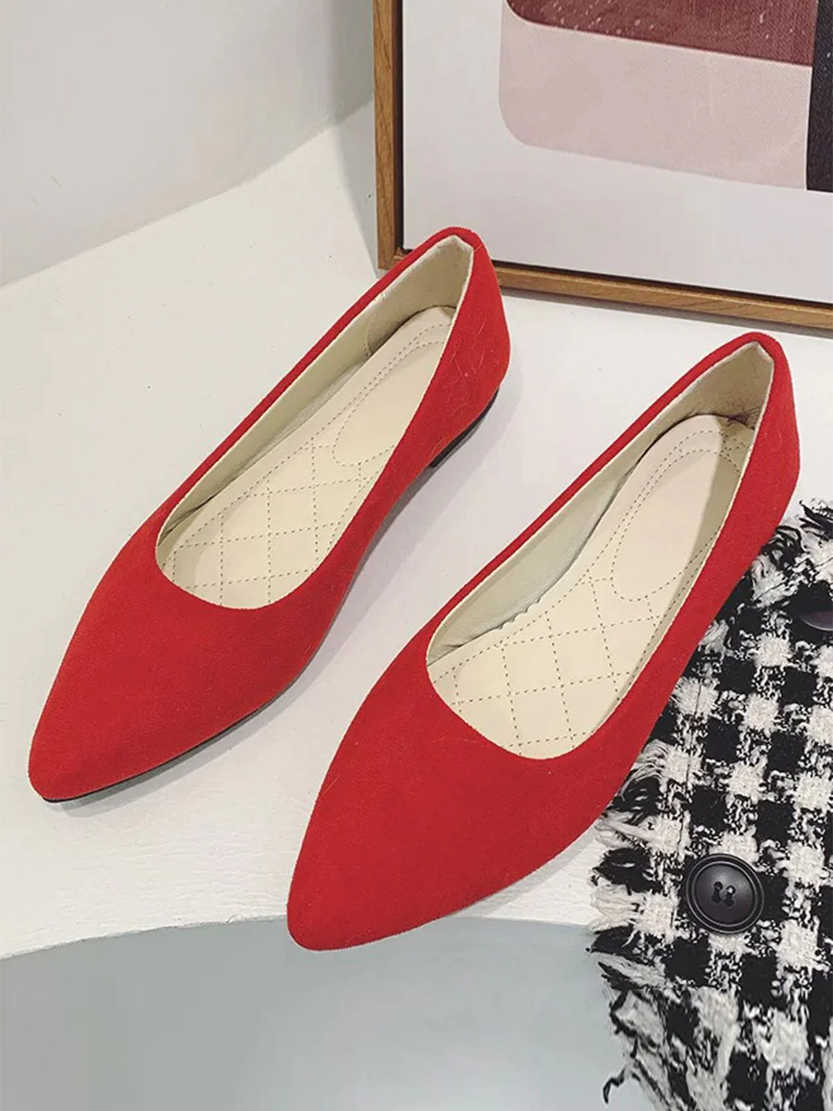 Slip-On Loafers Pointed Toe Shallow Flat Shoes - Image 5