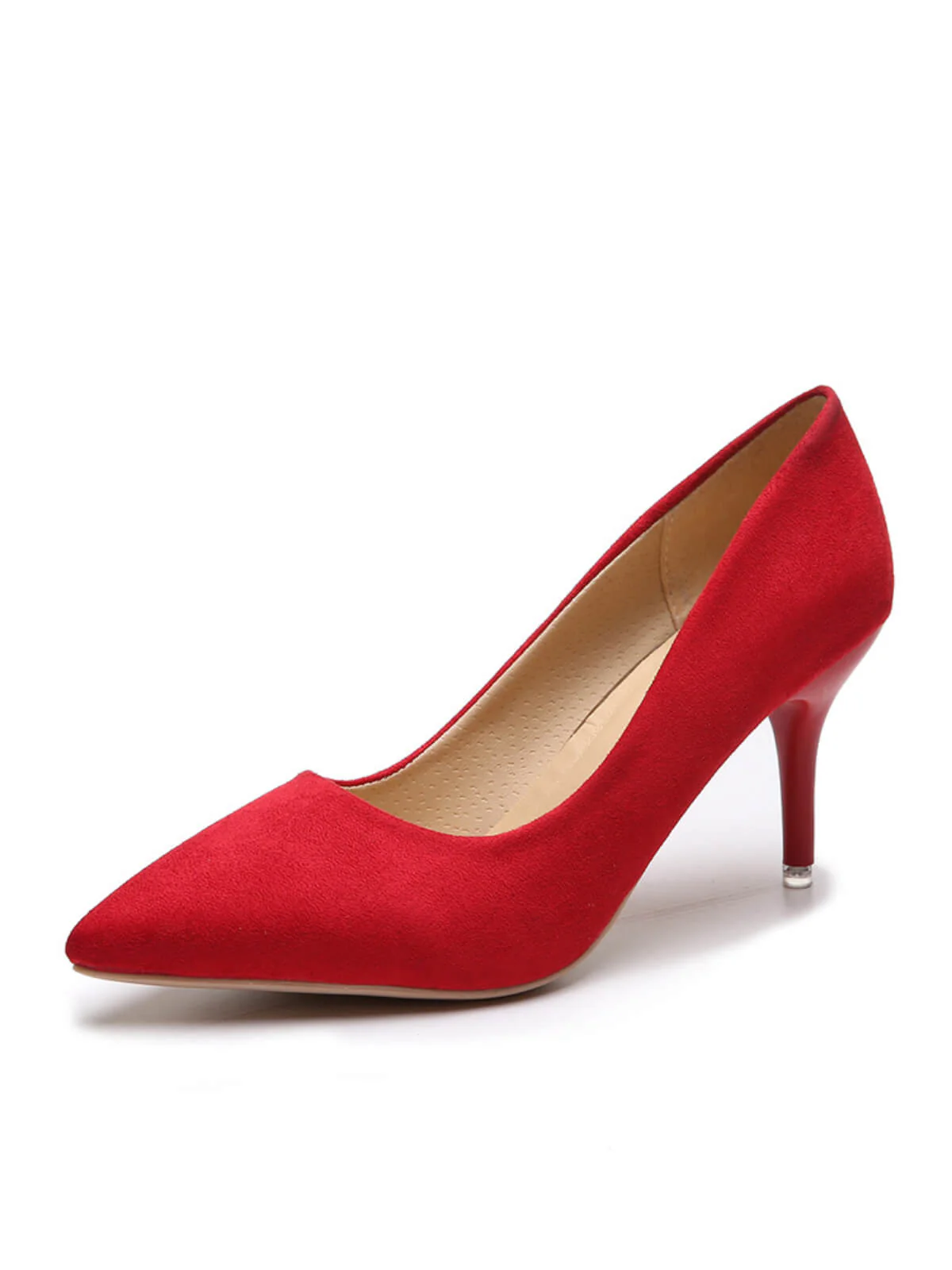 Solid Color Suede Thin Heels Pumps - Image 2