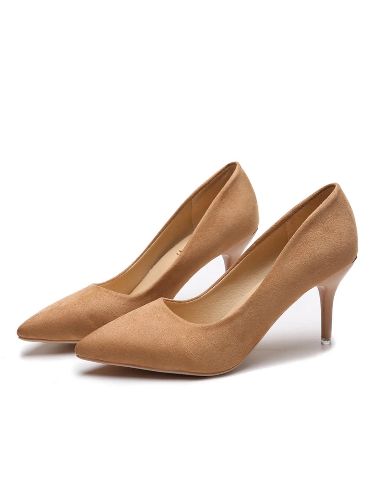 Solid Color Suede Thin Heels Pumps - Image 5