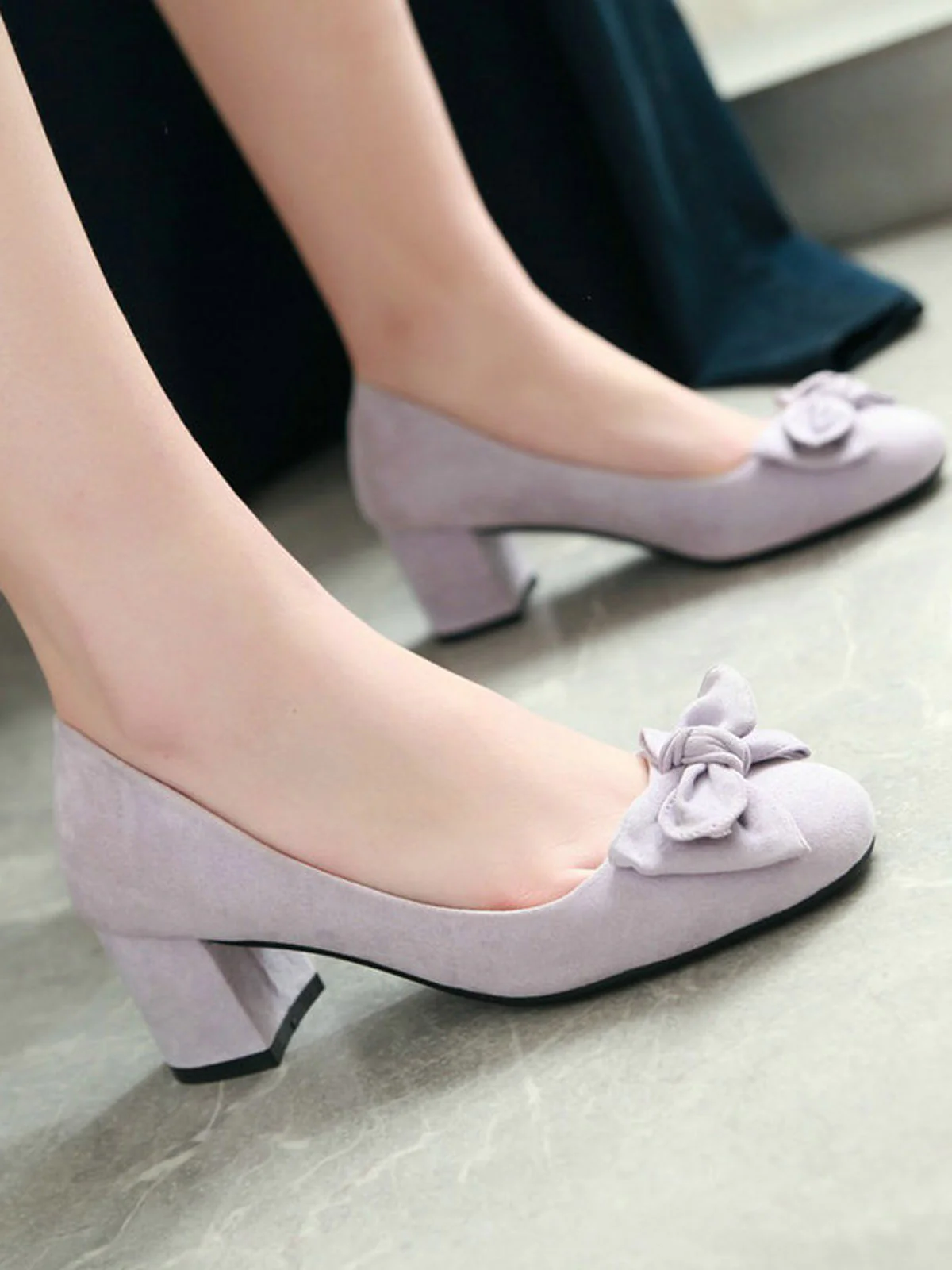 Solid Colored Bow-Knot Wedge Shoes - Image 10