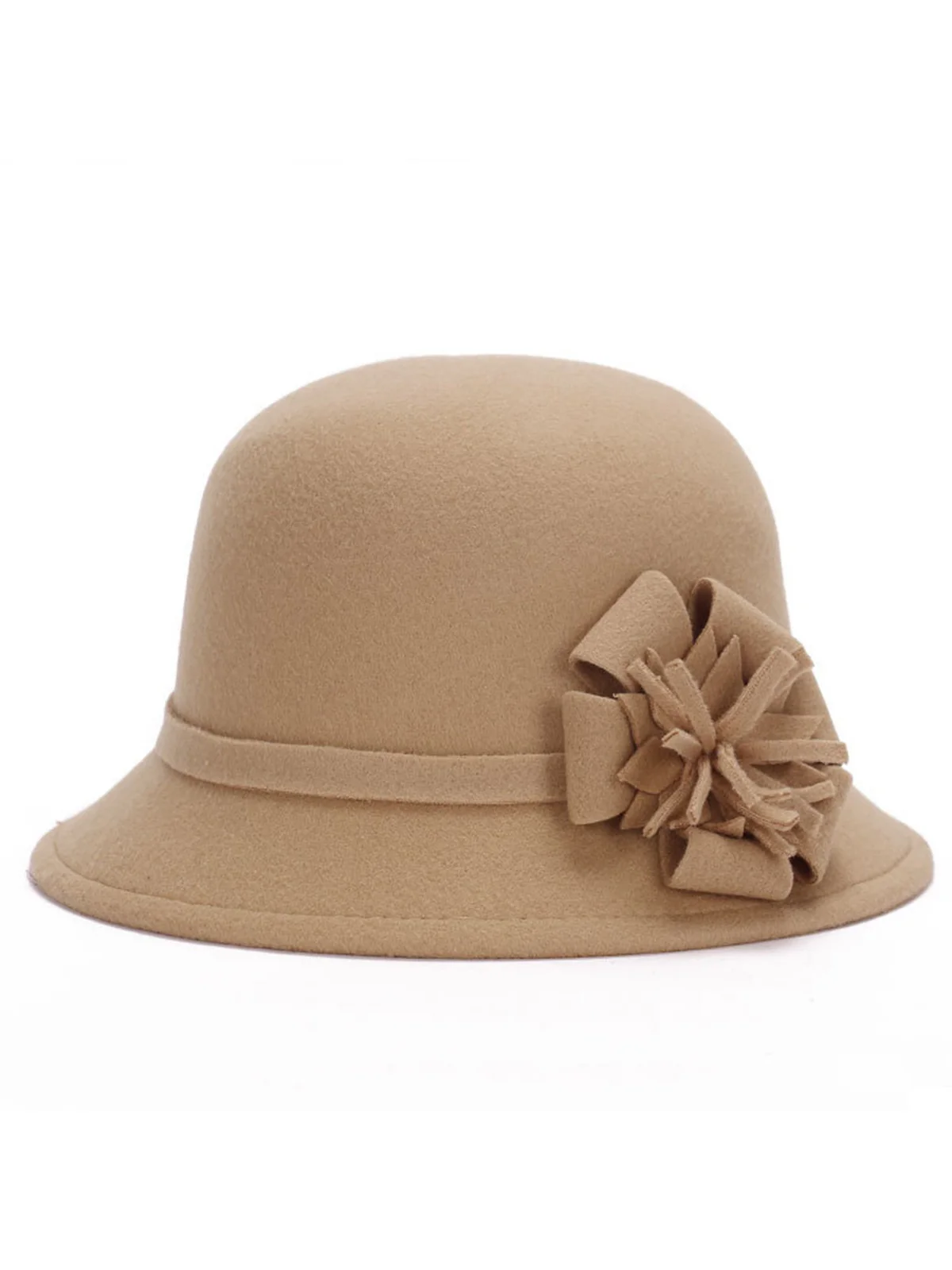 Solid Imitation Wool Knot Cloche Hat - Image 3