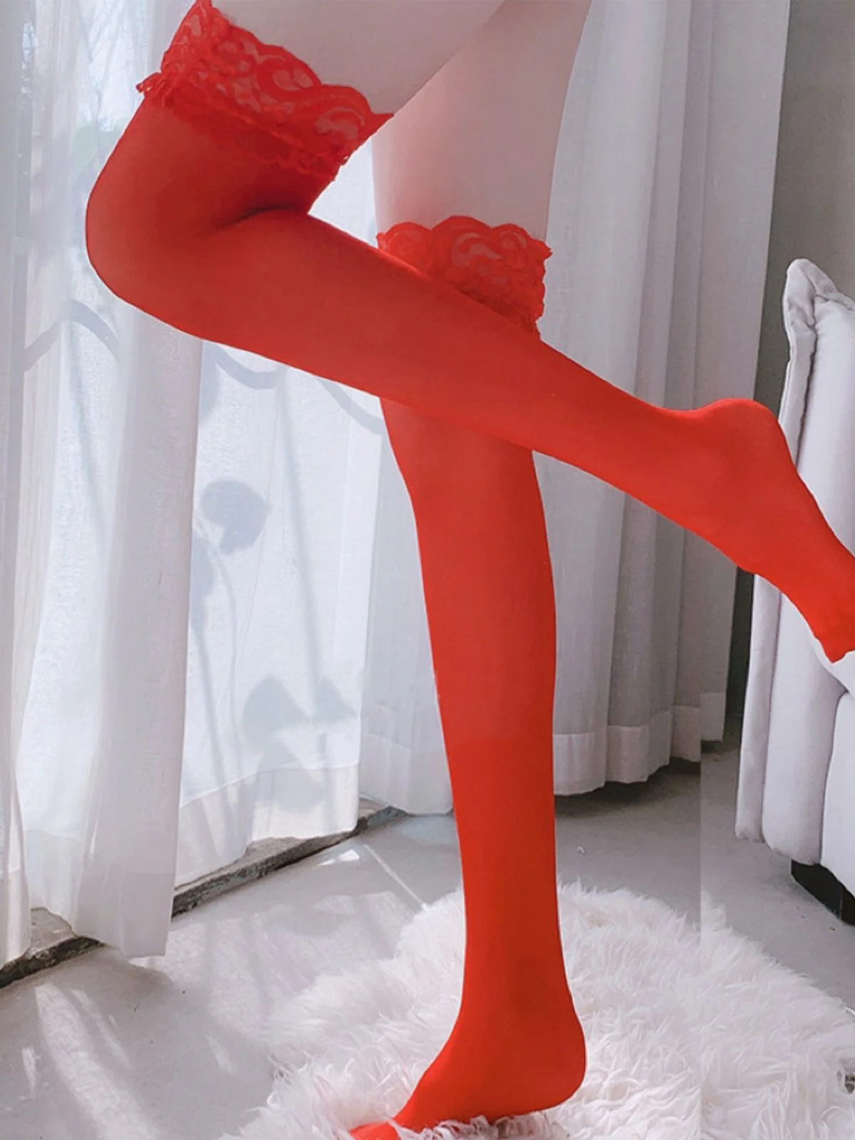 Solid Sexy Lace Stockings - Image 16