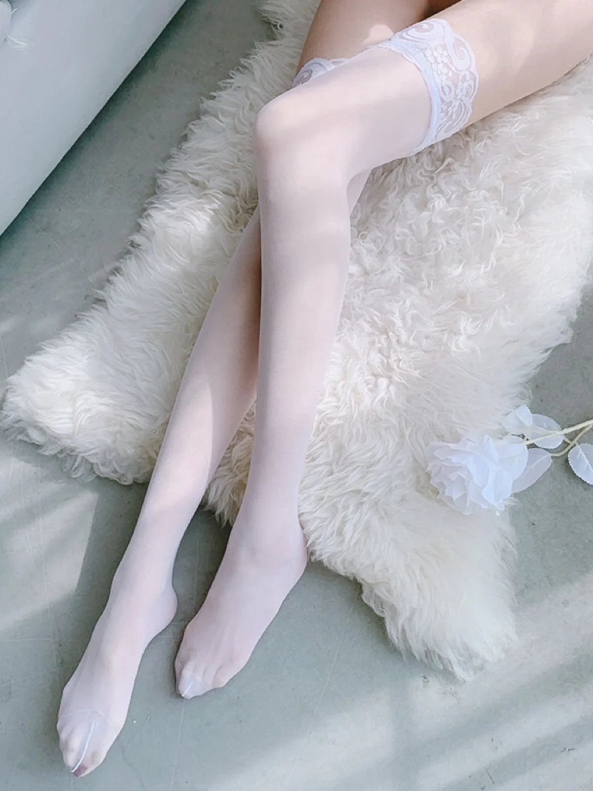 Solid Sexy Lace Stockings - Image 9