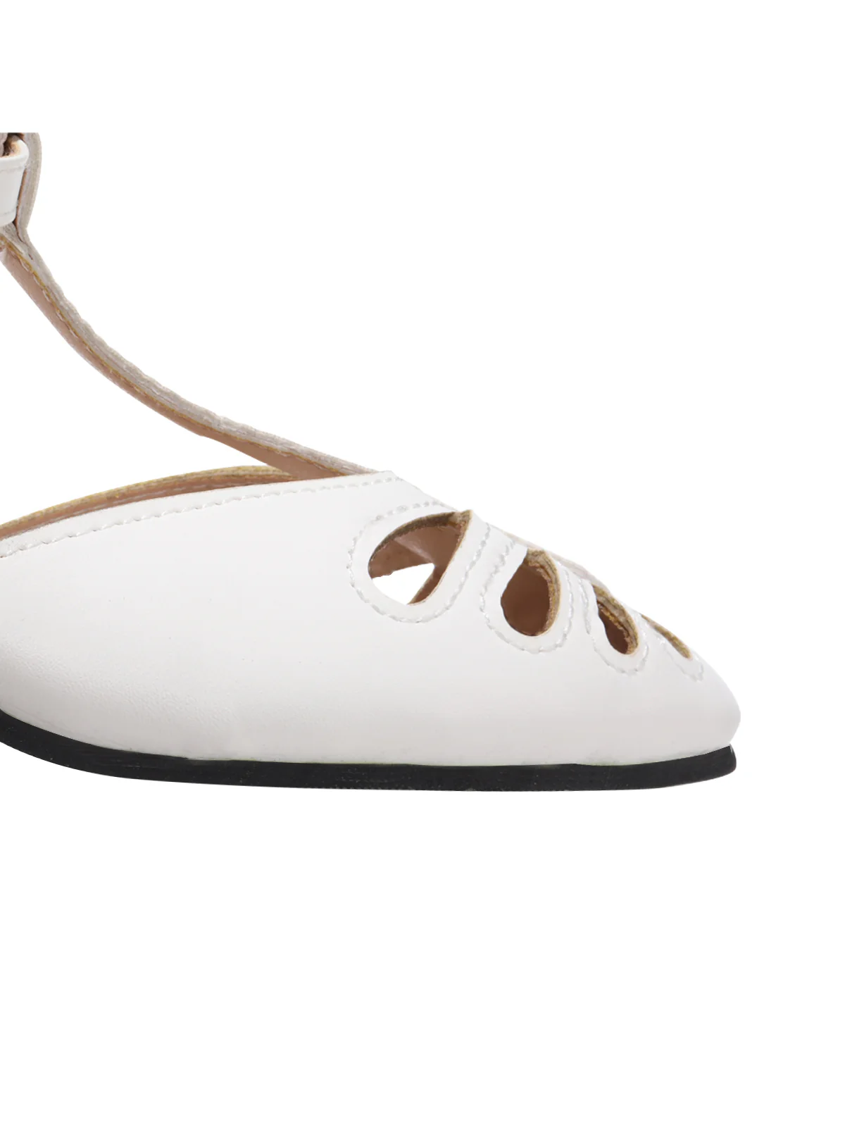 Solid Leather Hollow Roman Heel Shoes - Image 8