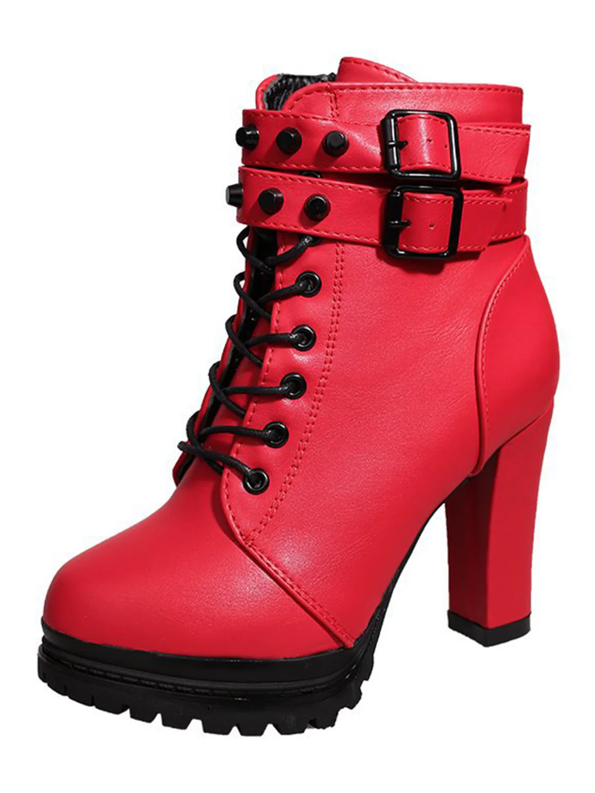 Solid Leather Pointed High Heels Boots - Image 3