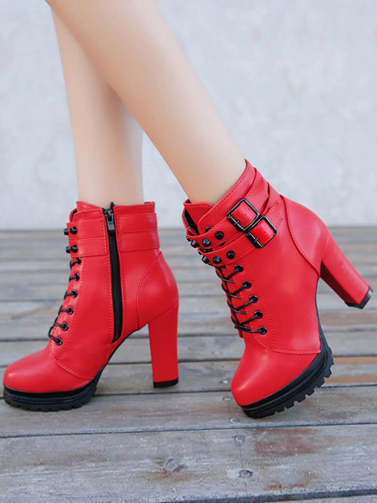 Solid Leather Pointed High Heels Boots - Image 4