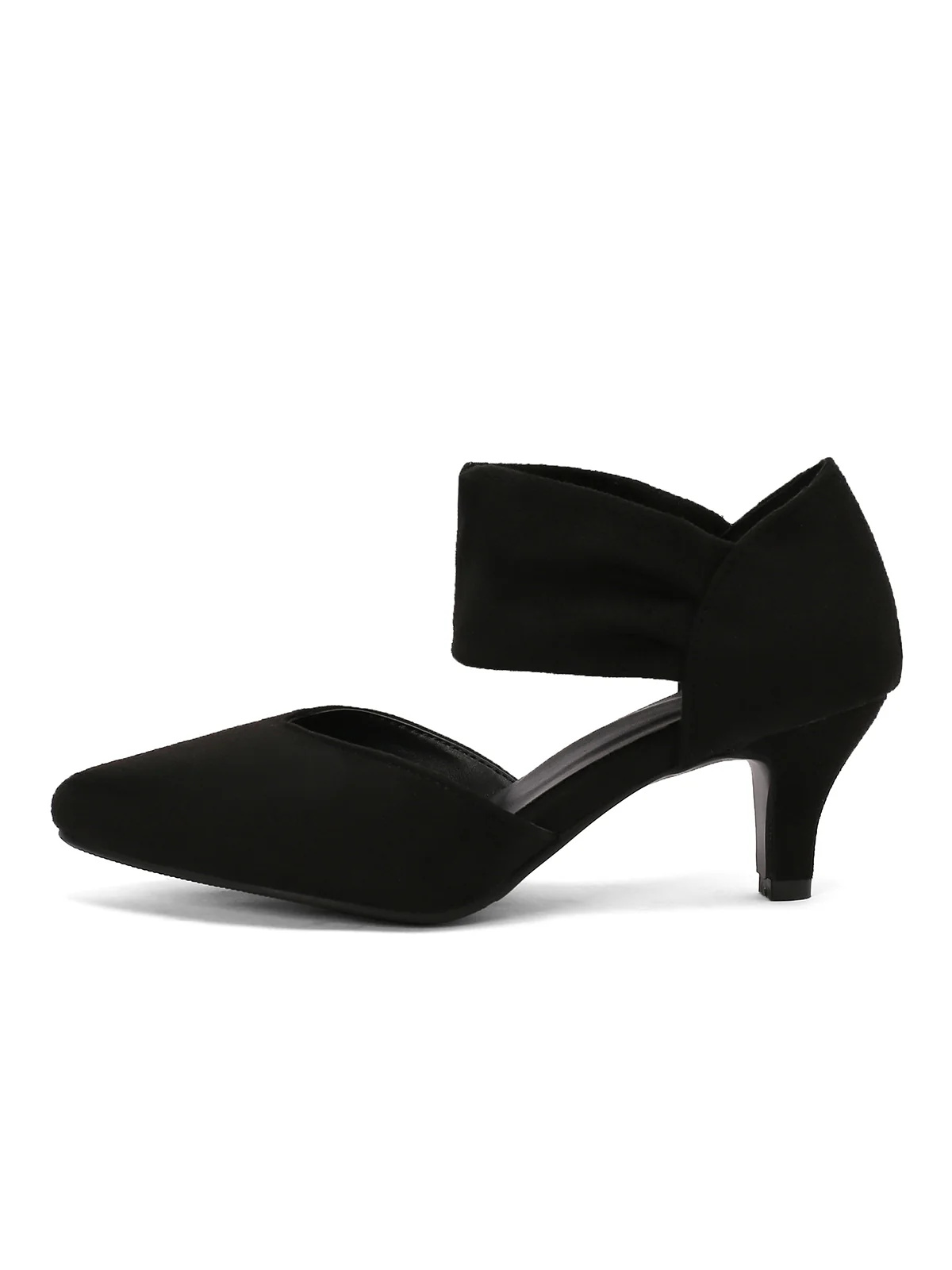 Solid Pointed Toe Suede Kitten Heels - Image 12