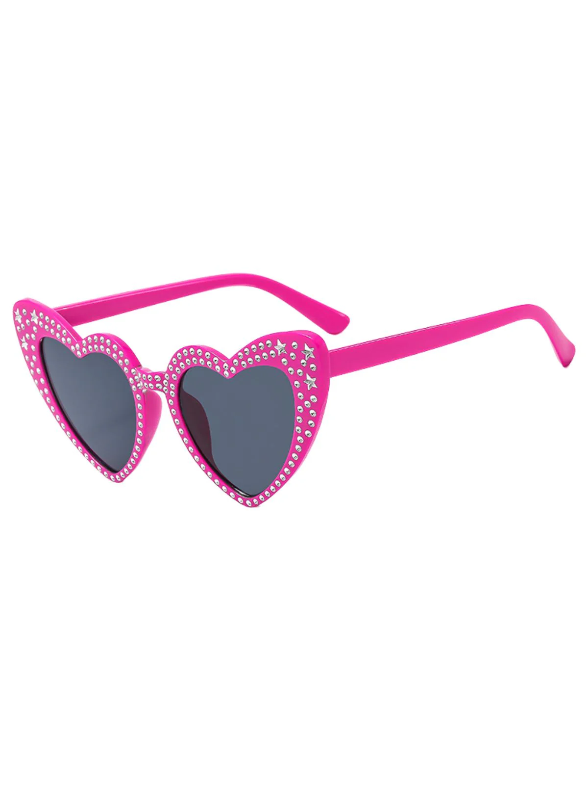 Solid Rhinestone Heart Frame Sunglasses - Image 3