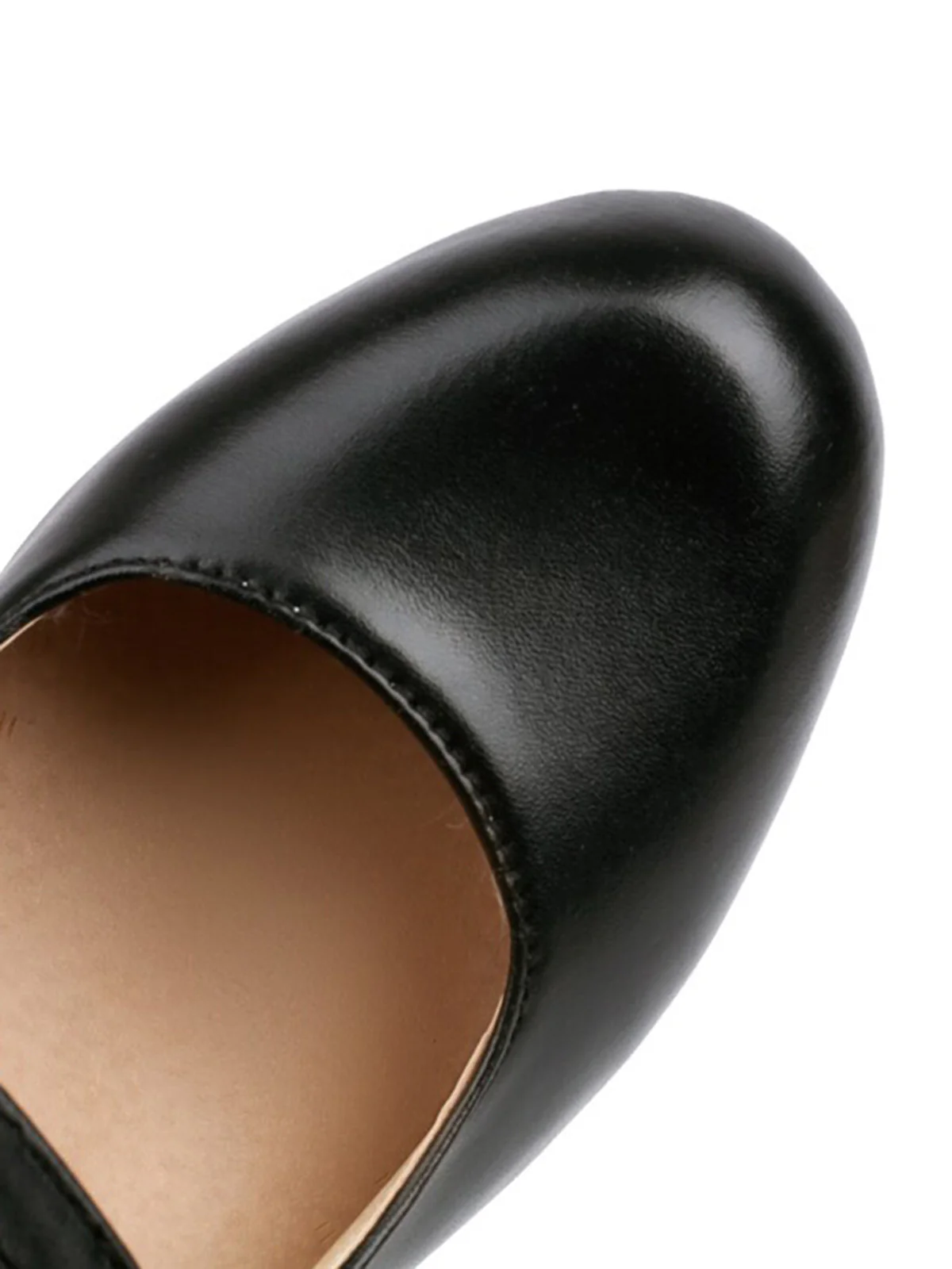Solid Round Toe Chunky High Heels - Image 5
