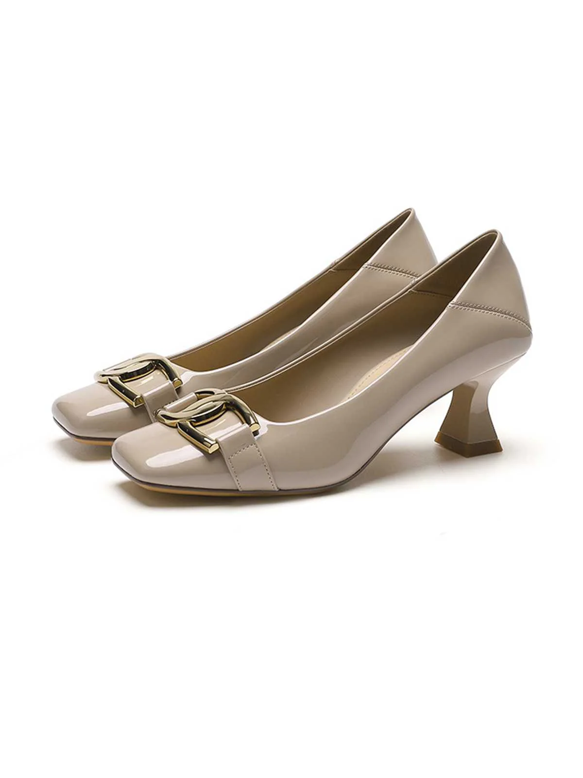 Square Toe Patent High Heels Shoes - Image 3
