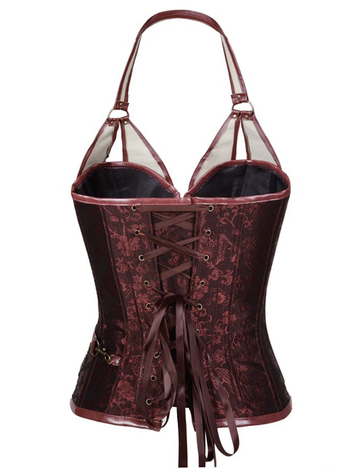 Steampunk Halter Leather Gothic Corset - Image 2