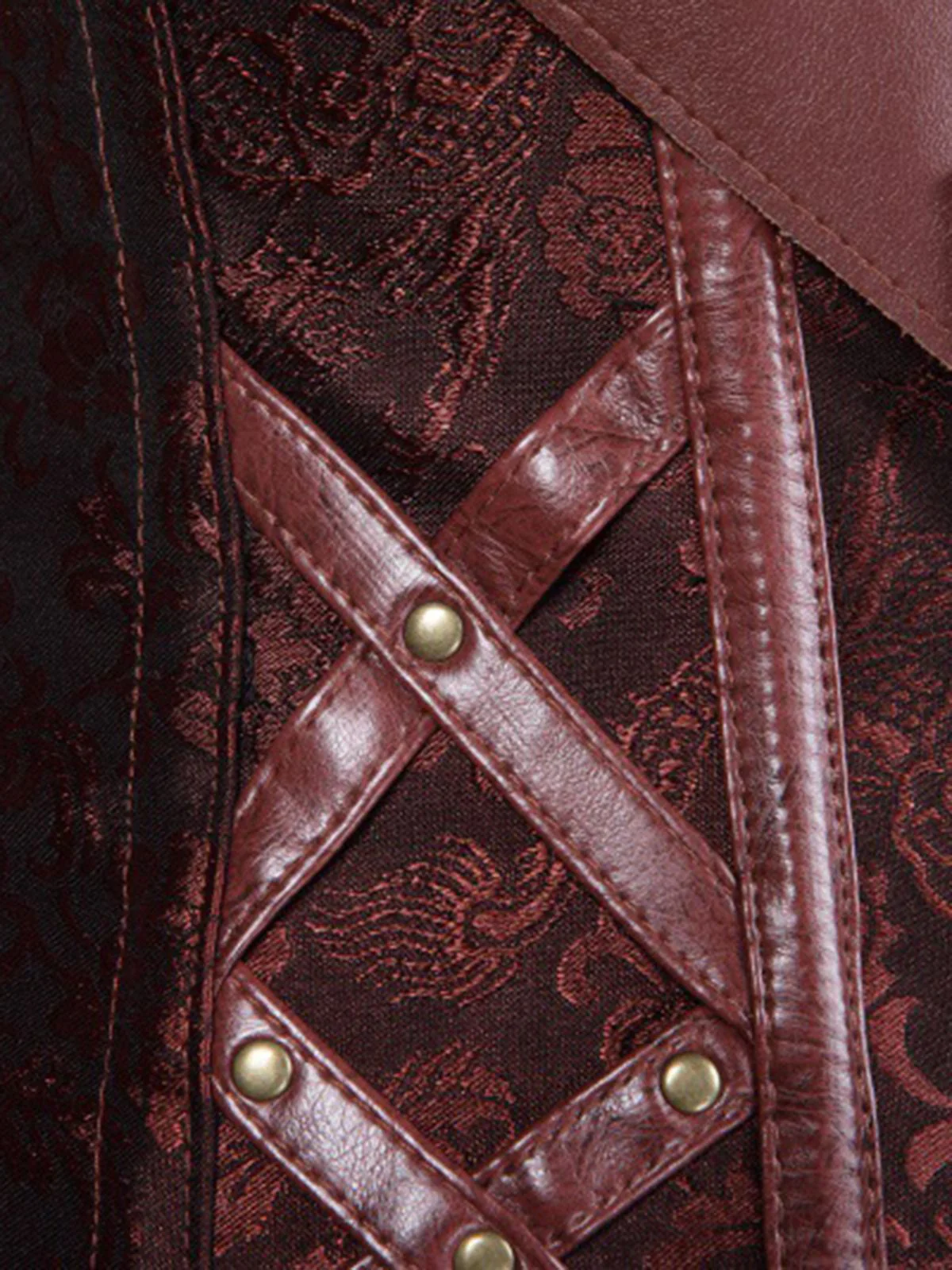 Steampunk Halter Leather Gothic Corset - Image 3