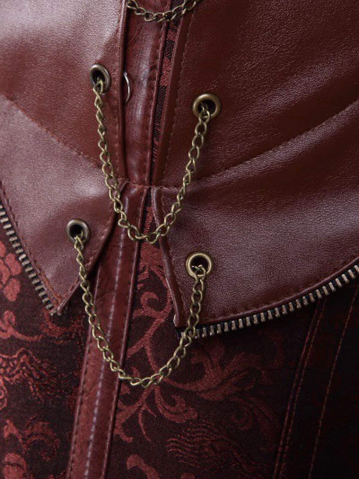 Steampunk Halter Leather Gothic Corset - Image 4