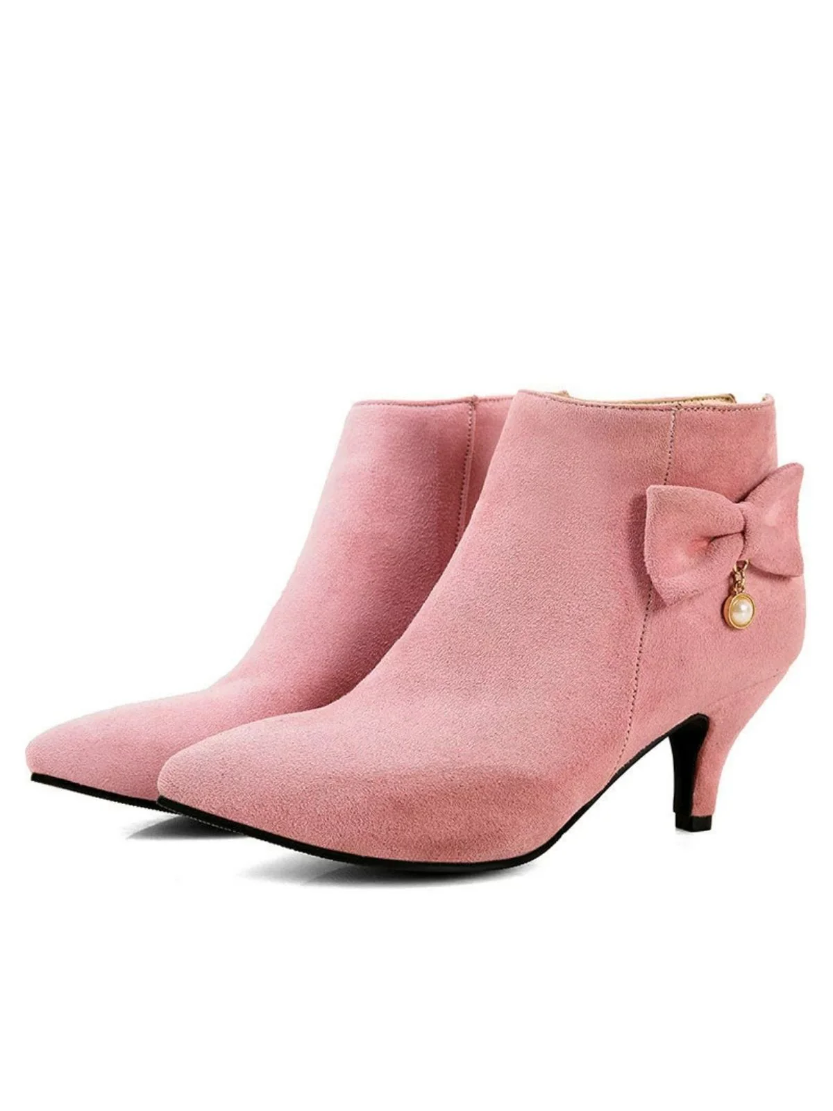 Stiletto Heel Pointed Suede Ankle High Heels - Image 2
