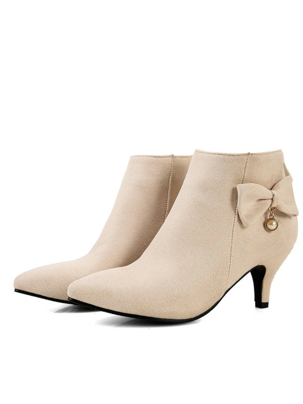 Stiletto Heel Pointed Suede Ankle High Heels - Image 3