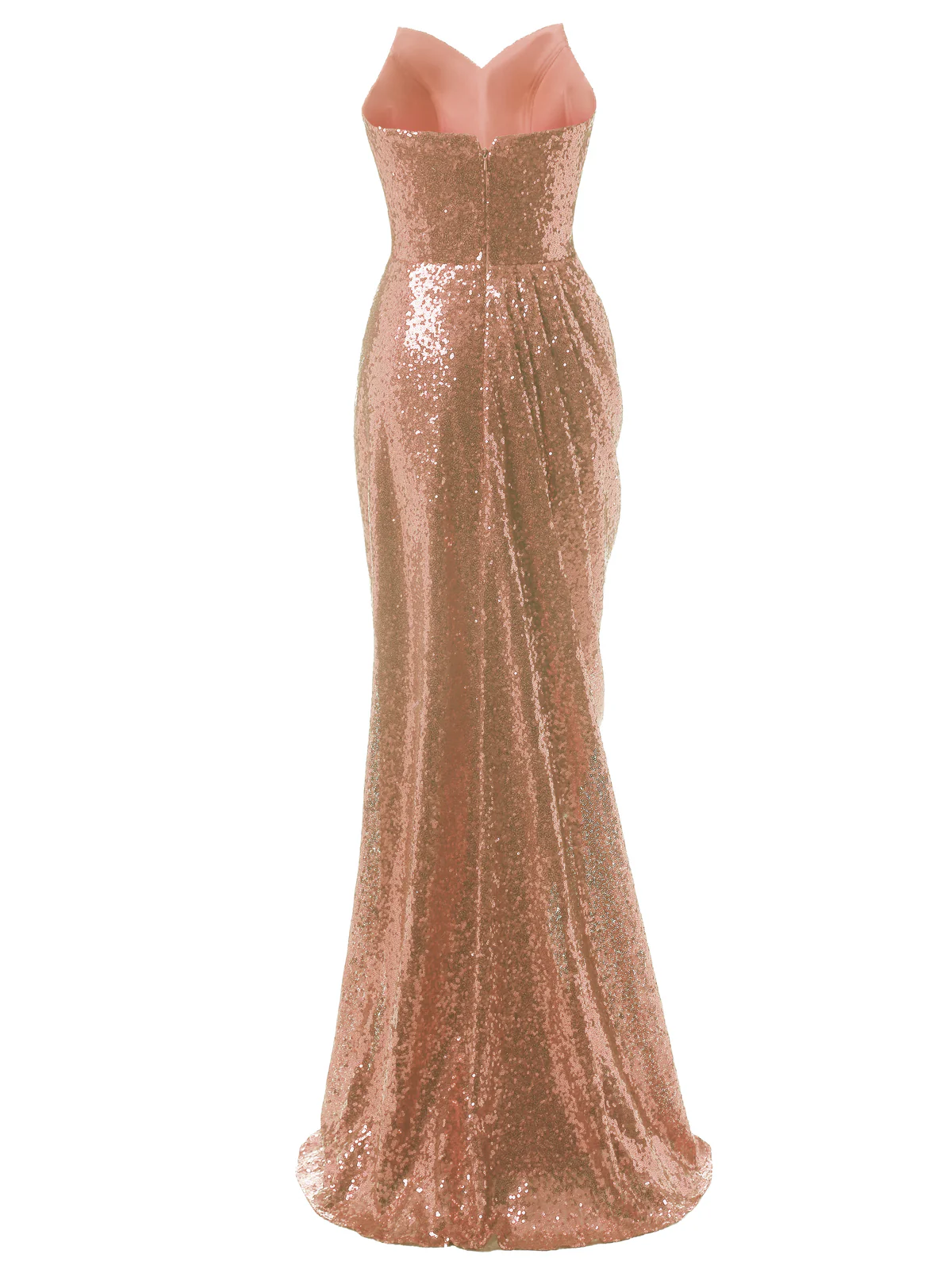 [US Warehouse] Strapless Sequin Fold Prom Dress - Image 3
