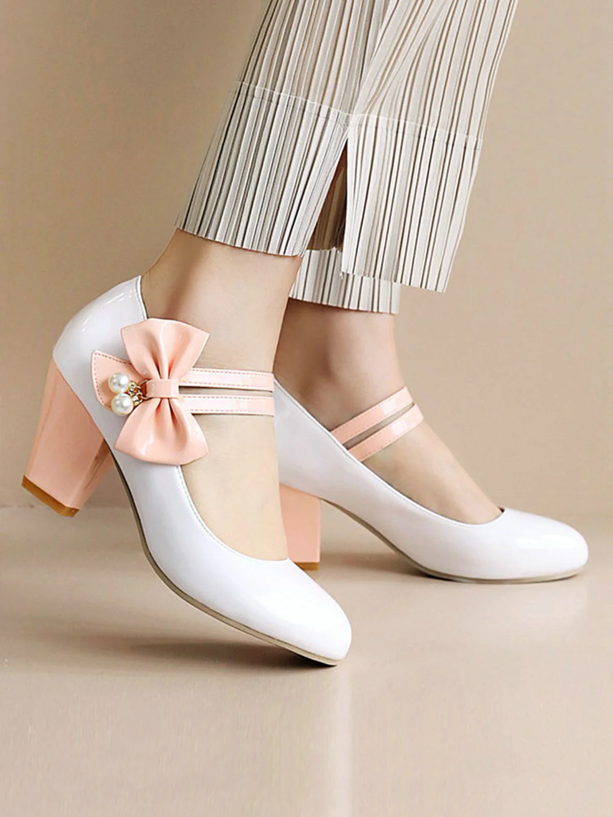 Straps Bowknot High Heels Shoes - Image 32