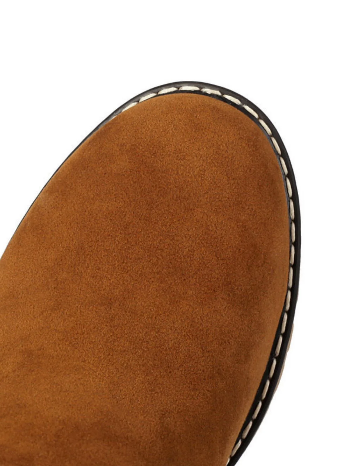 Suede buckle Faux Fur Knee-High Boots - Image 4