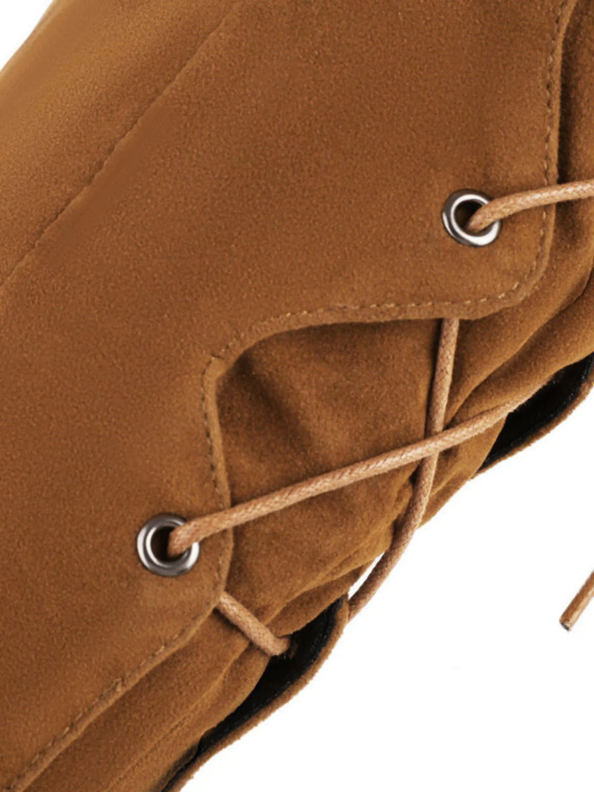 Suede Knee Lace-Up Block Heel Boots - Image 6