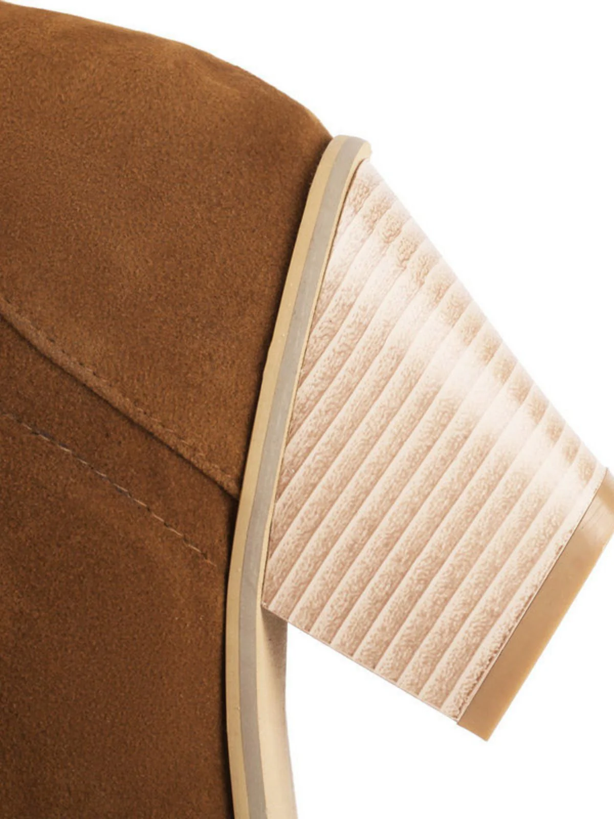 Suede Knee Lace-Up Block Heel Boots - Image 7