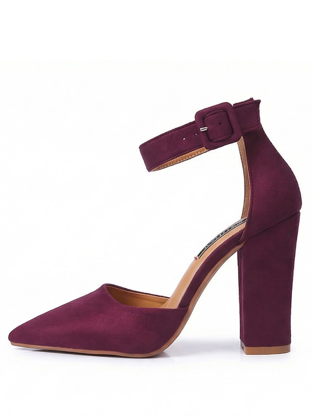 Suede Pointed-Toe Ankle Strap High Heel Pumps - Image 2