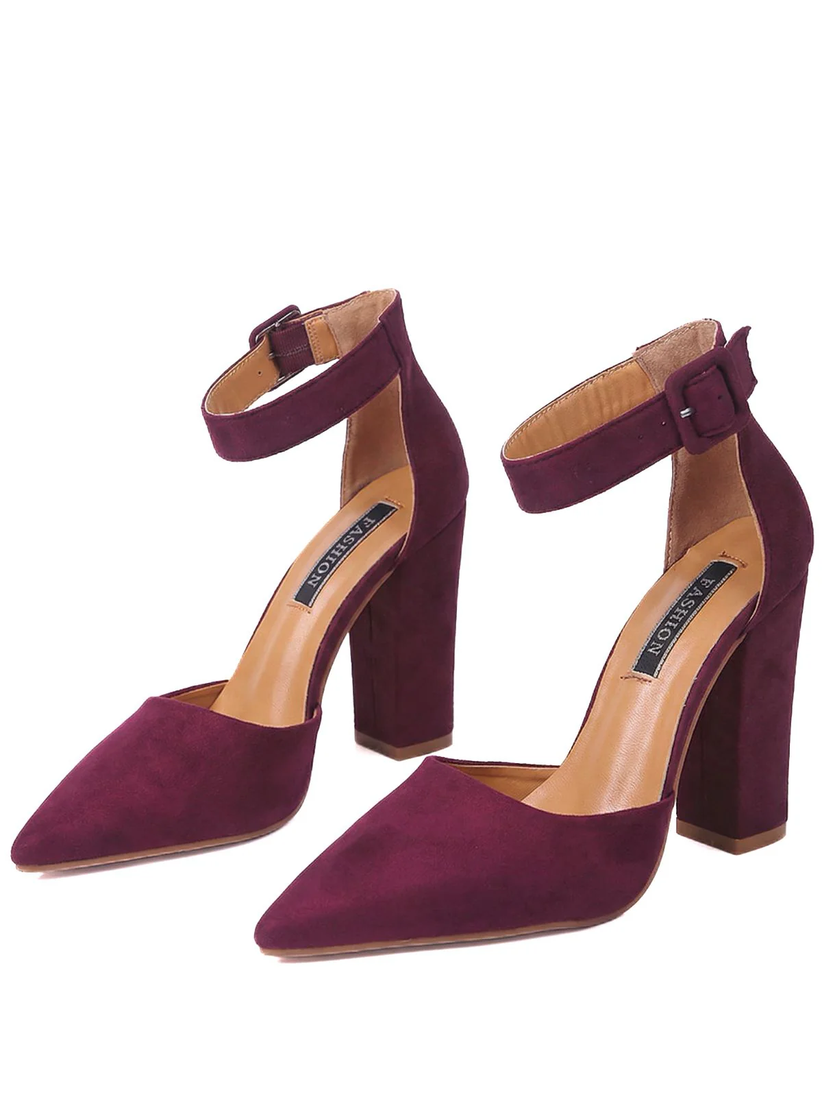 Suede Pointed-Toe Ankle Strap High Heel Pumps - Image 3