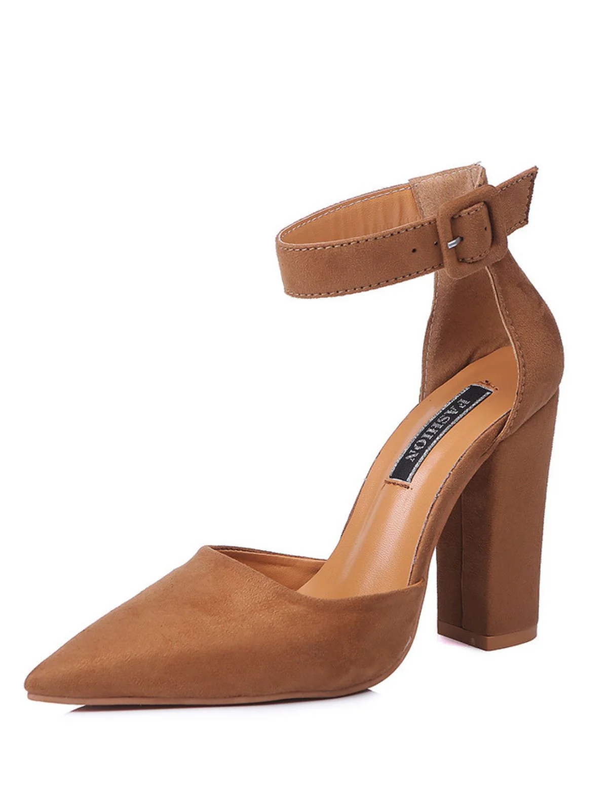 Suede Pointed-Toe Ankle Strap High Heel Pumps - Image 6
