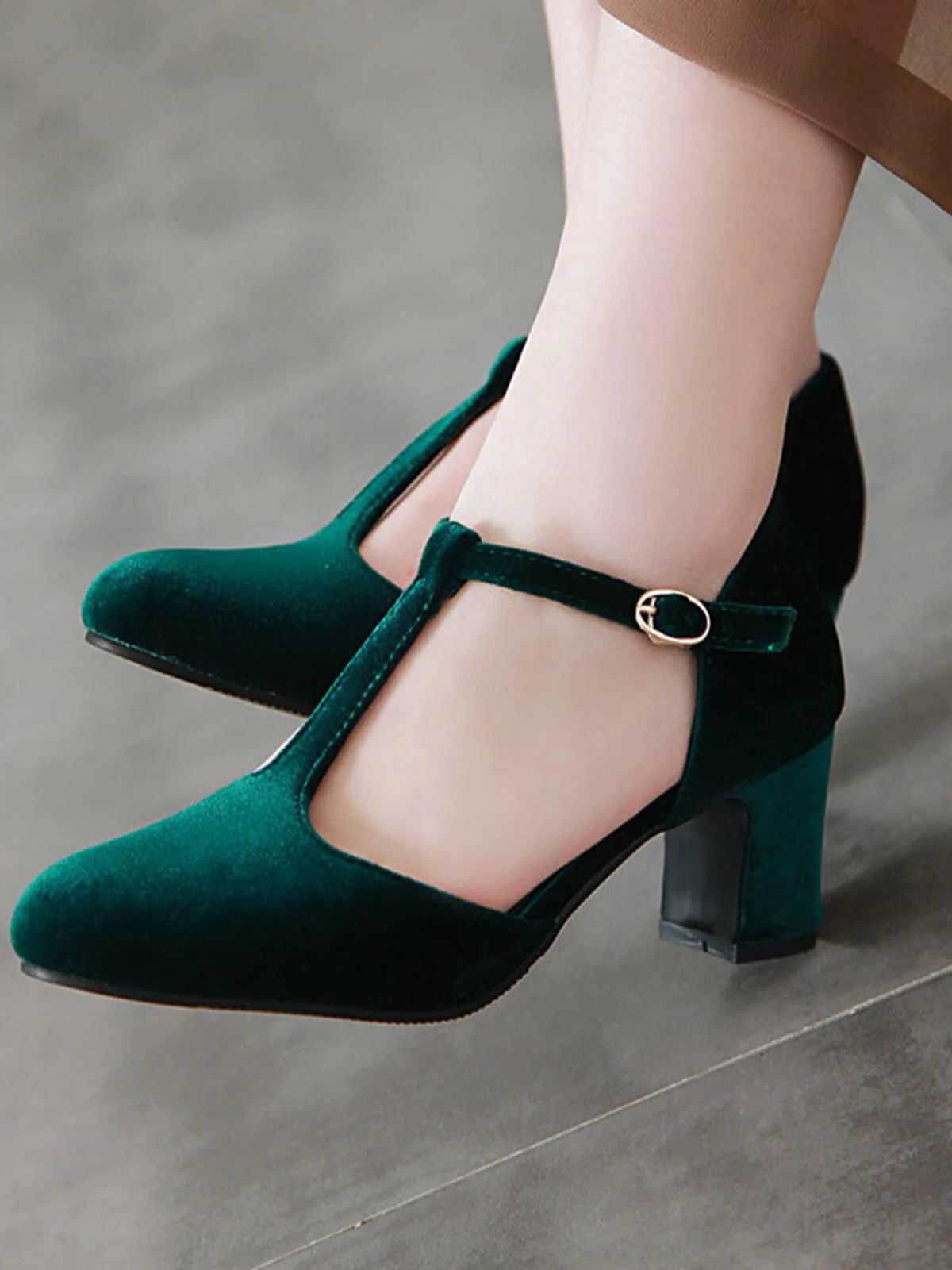 Retro T-Strap Mary Jane High Heel Shoes - Image 4