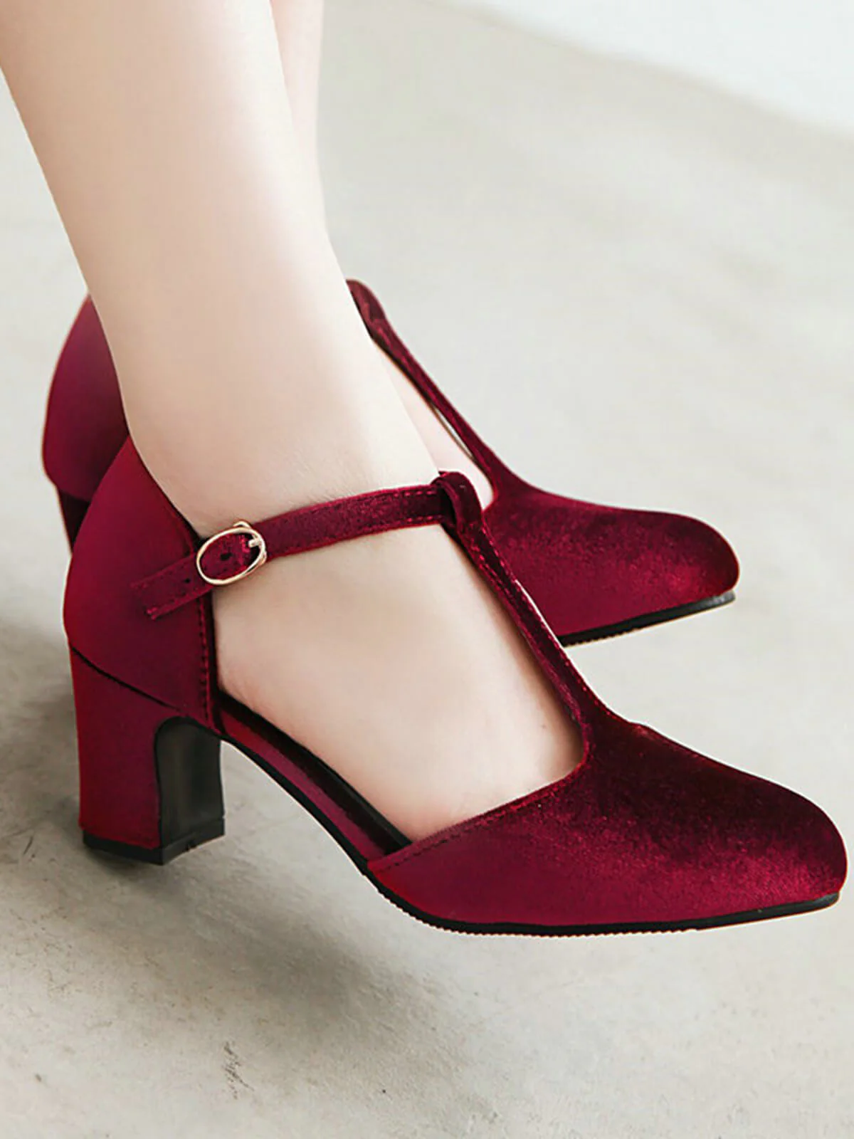 Retro T-Strap Mary Jane High Heel Shoes - Image 6