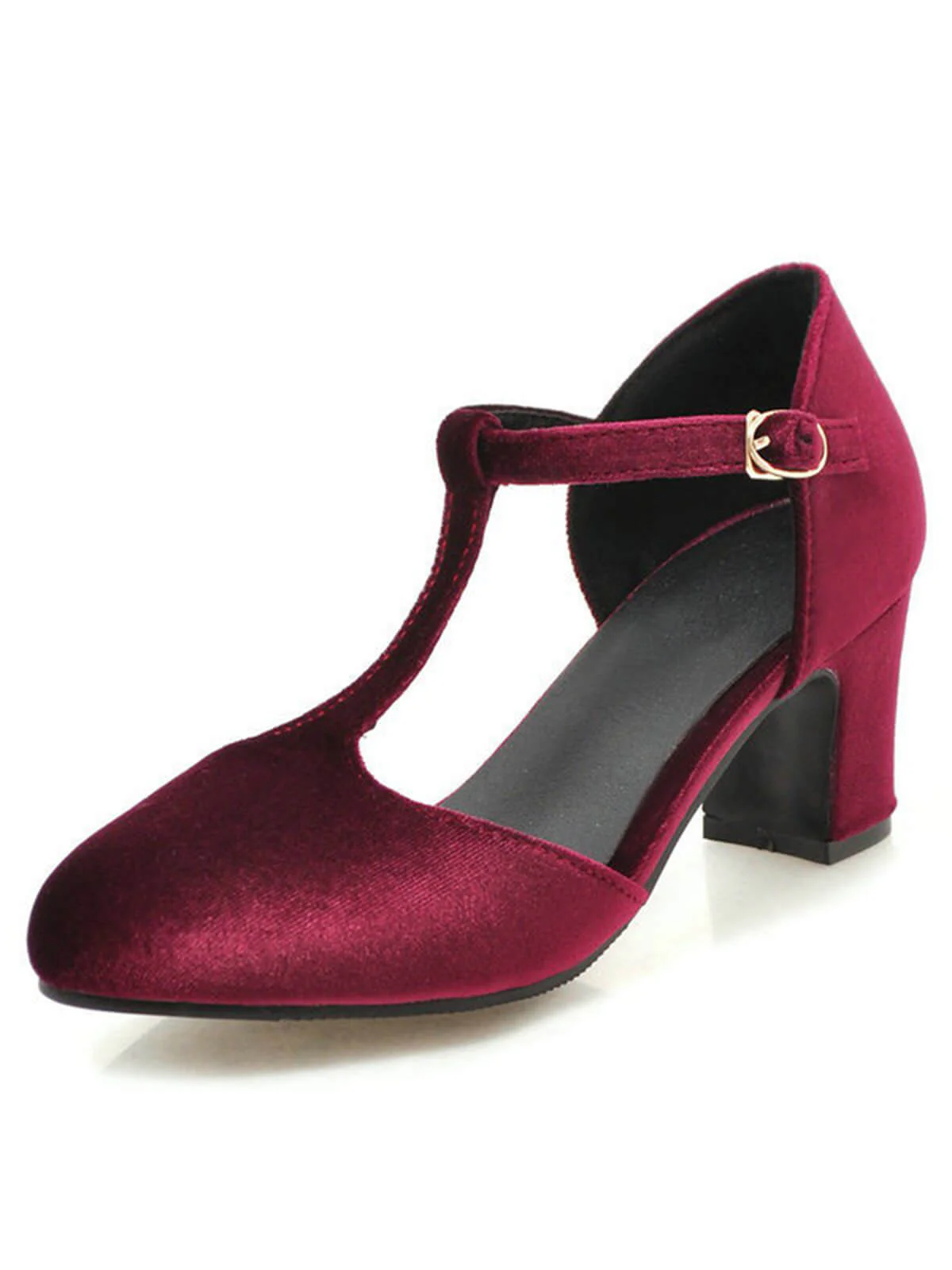 Retro T-Strap Mary Jane High Heel Shoes - Image 7