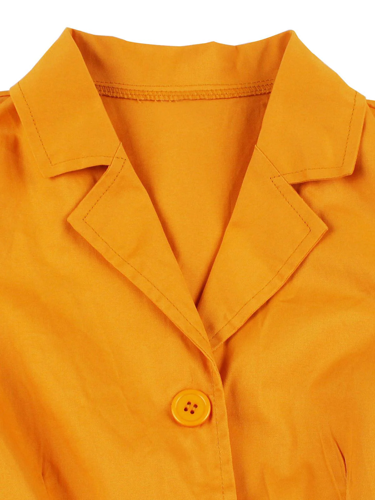 Turmeric 1950s Buttoned Lapel Belted Dress - Image 3