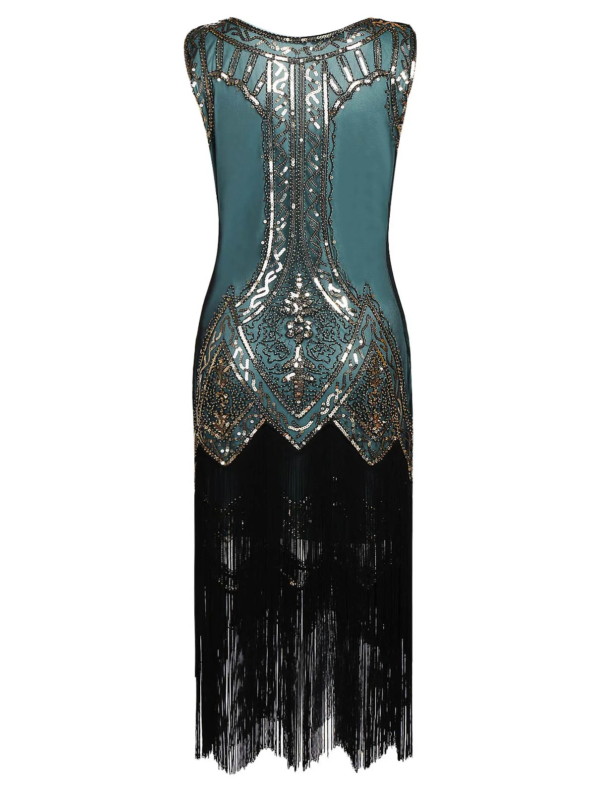 [US Warehouse] Blue 1920s Beaded Fringed Dress - Image 7