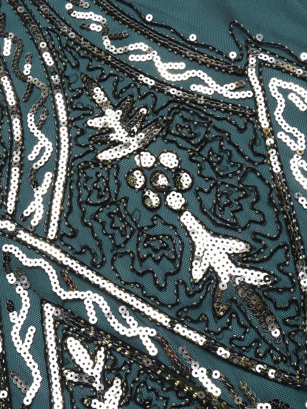 [US Warehouse] Blue 1920s Beaded Fringed Dress - Image 8
