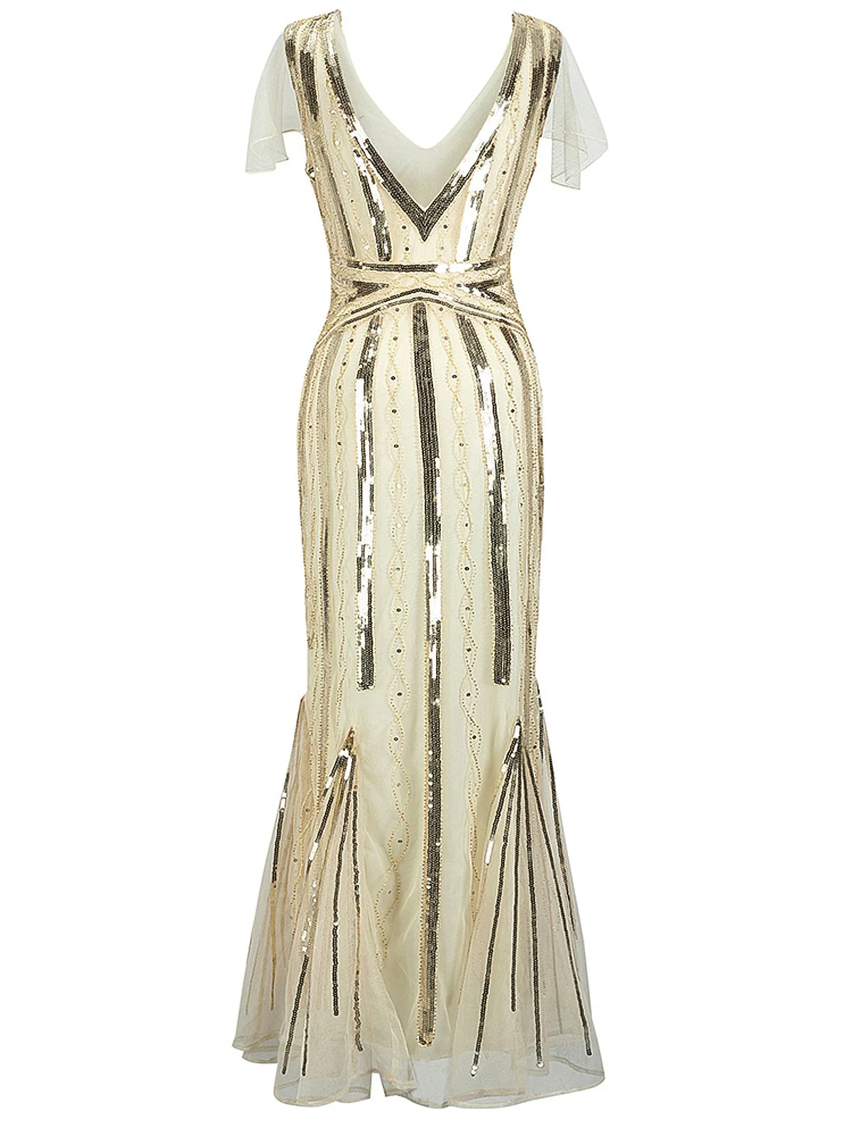 [US Warehouse] 1920s Cap Sleeve Sequined Embellished Dress - Image 3