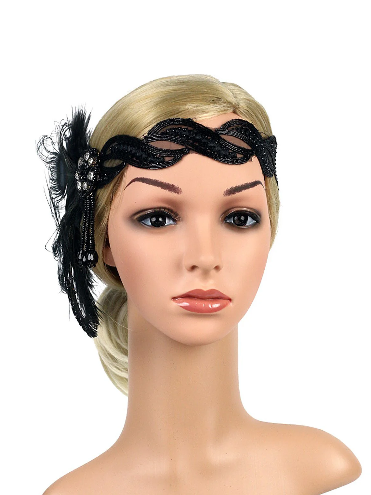 [US Warehouse] 1920s Feather Sequin Headband - Image 3