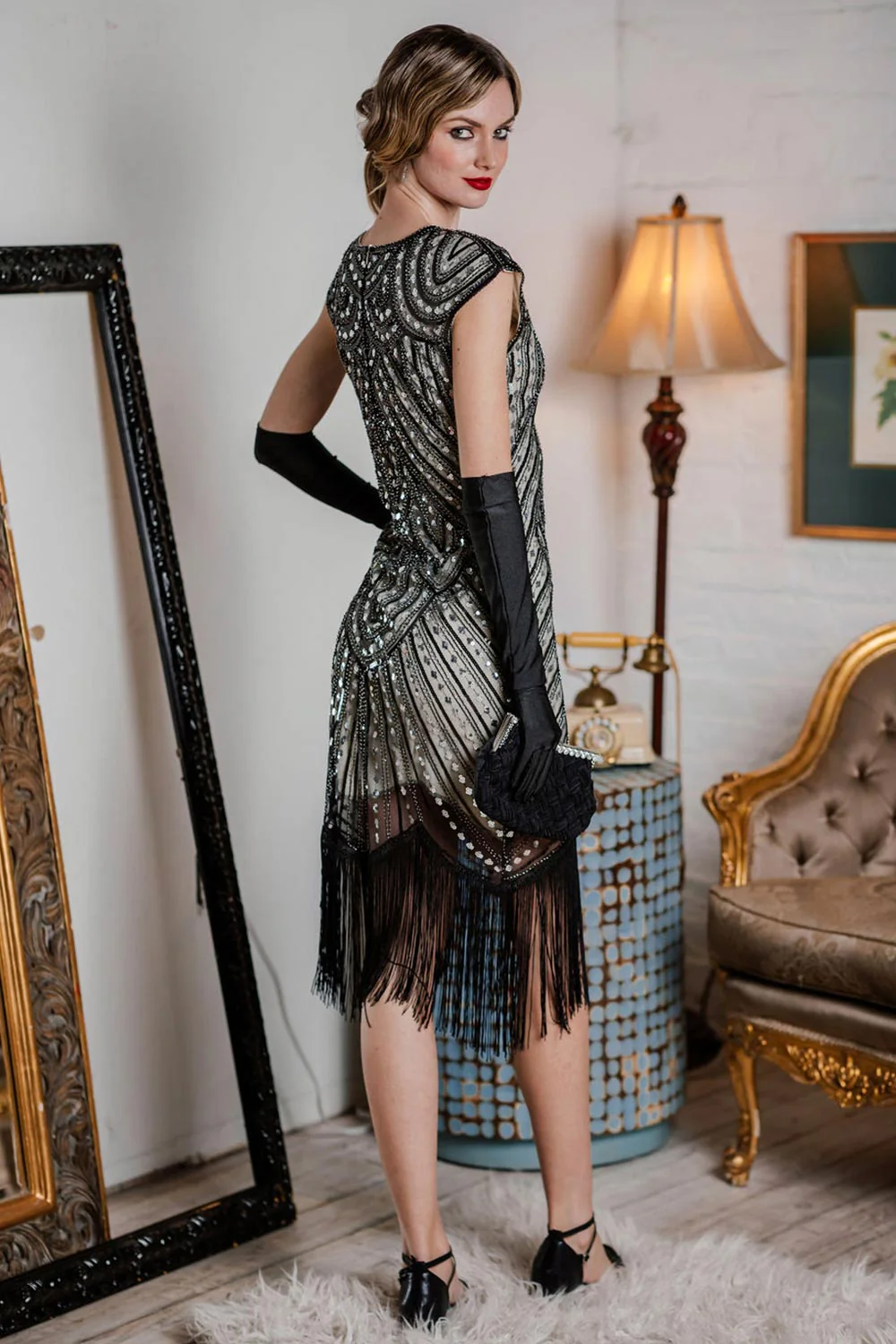 [US Warehouse] 1920s Fringed Flapper Gatsby Dress - Image 3