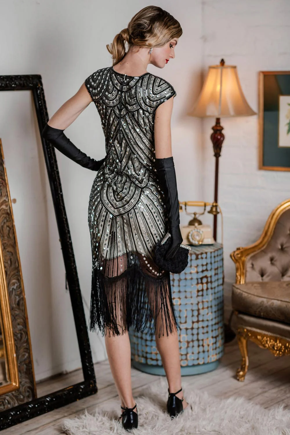 [US Warehouse] 1920s Fringed Flapper Gatsby Dress - Image 4