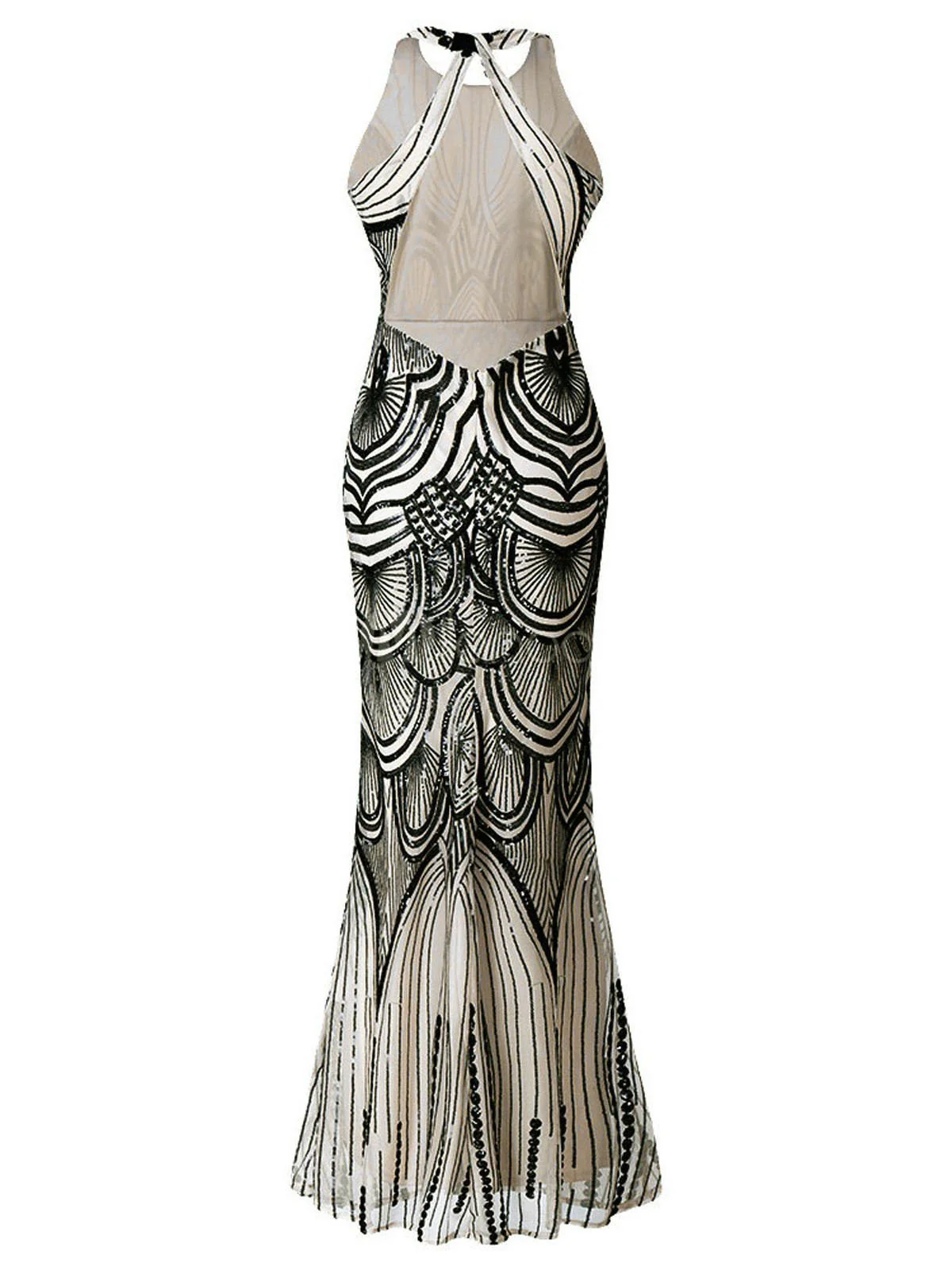 [US Warehouse] 1920s Sequin Backless Formal Dress - Image 4