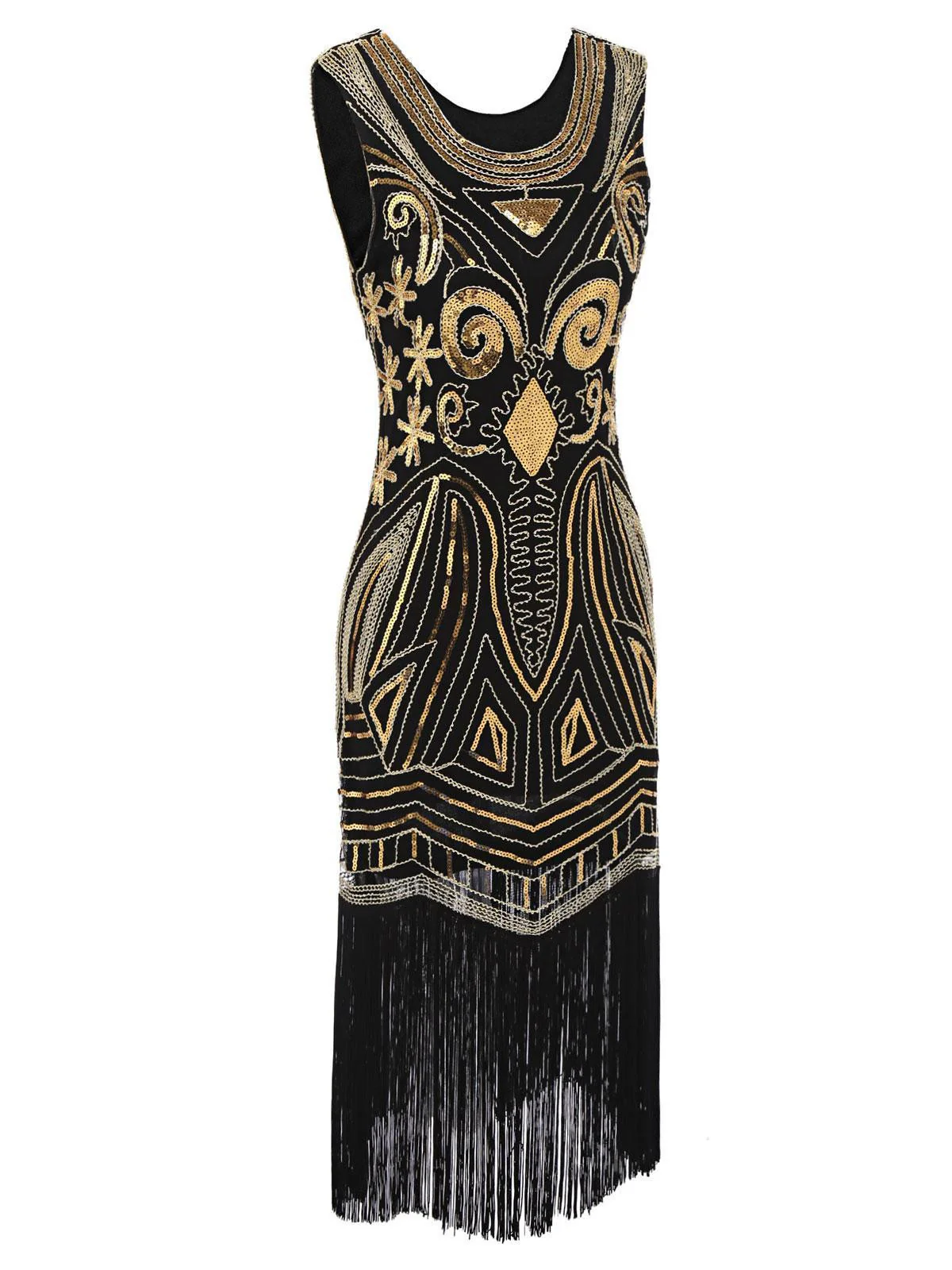 [US Warehouse] 1920s Sequined Fringe Flapper Dress - Image 2