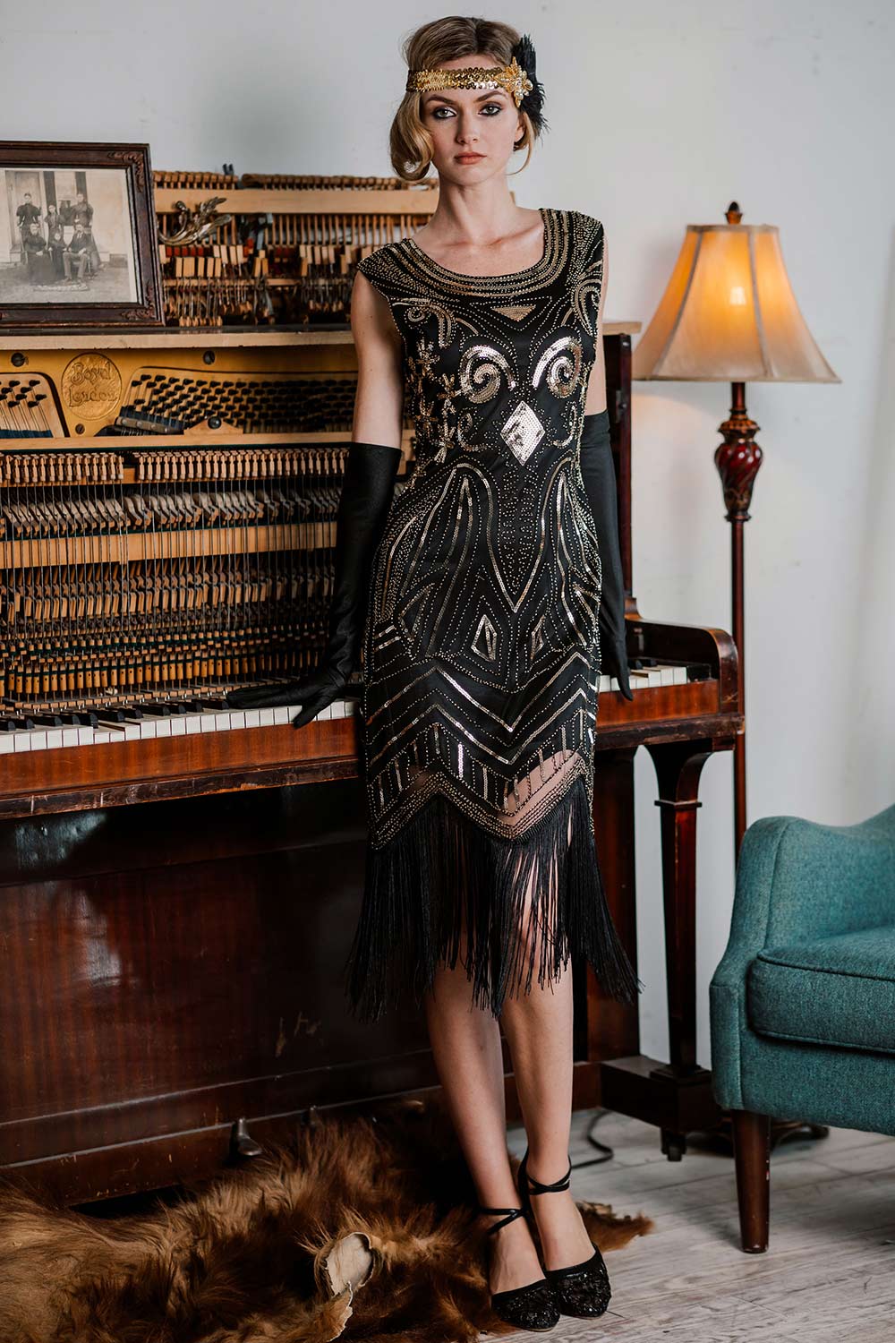 [US Warehouse] 1920s Sequined Fringe Flapper Dress - Image 4