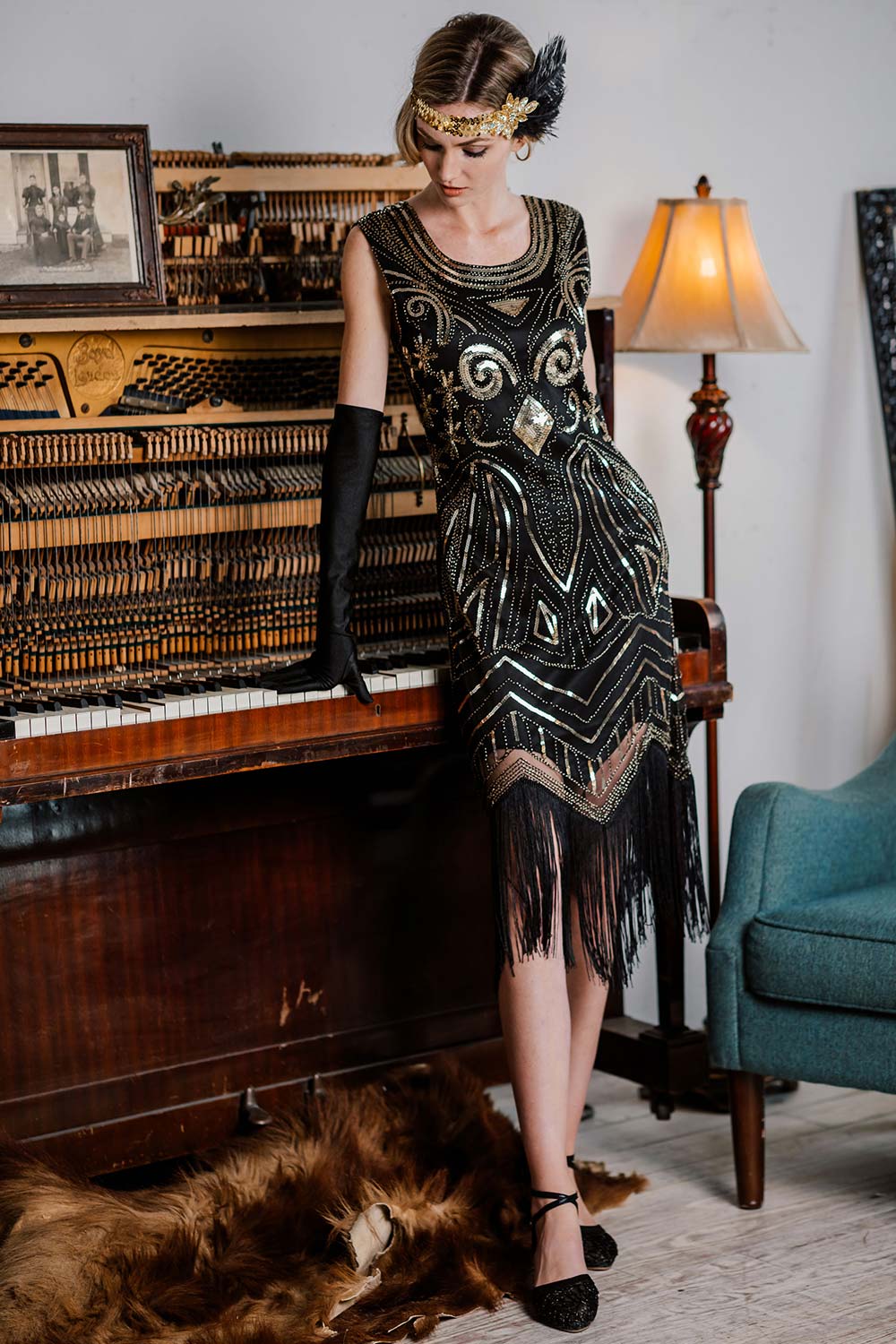 [US Warehouse] 1920s Sequined Fringe Flapper Dress - Image 5