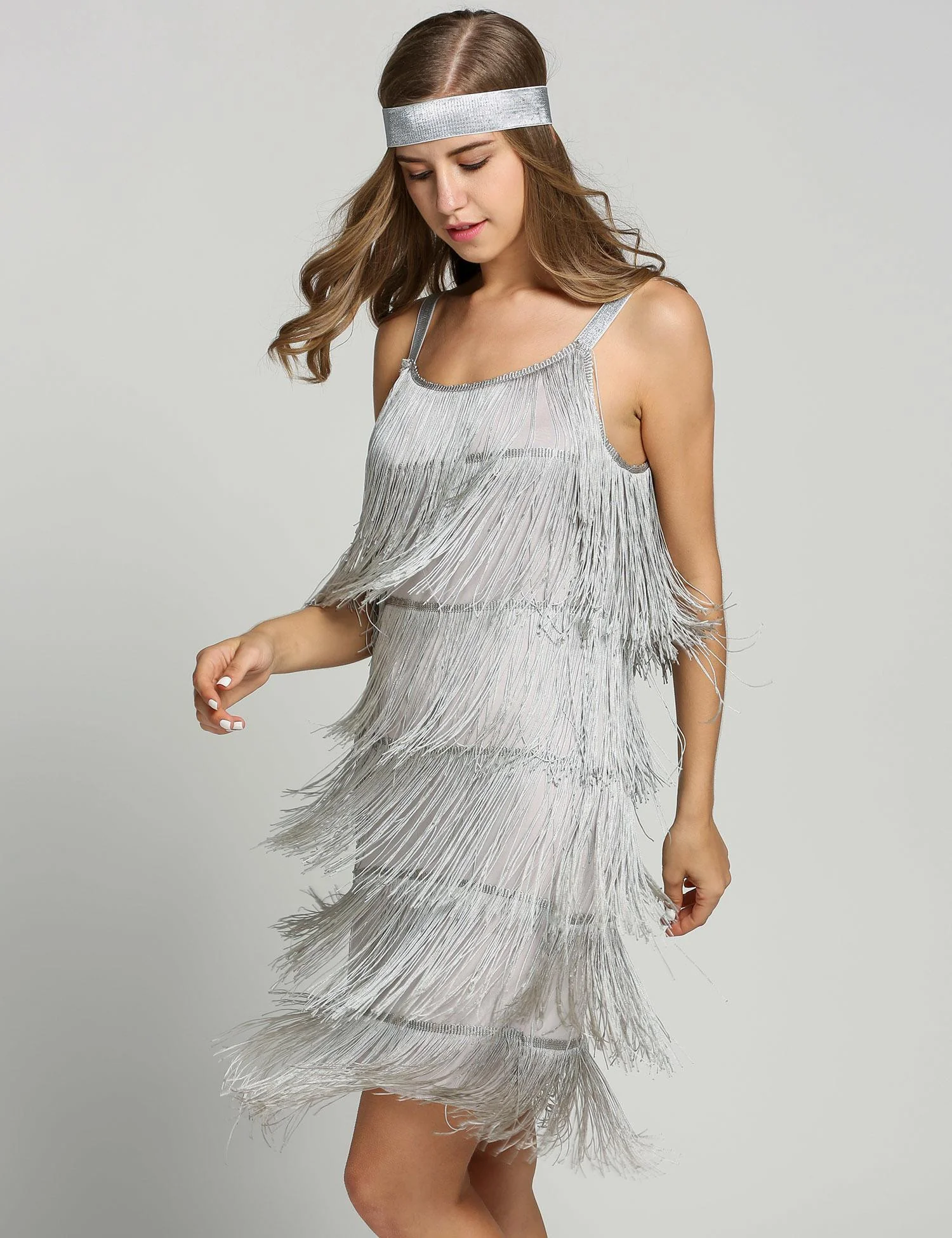 [US Warehouse] Belted Black 1920s Fringe Gatsby Dress - Image 11
