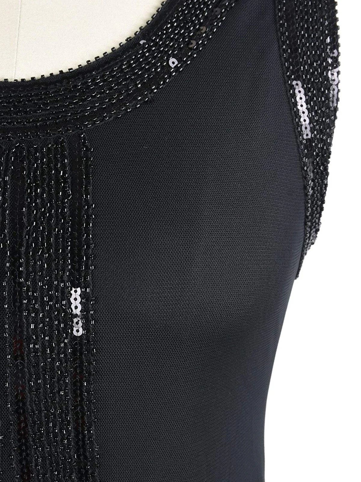 [US Warehouse] Black 1920s Beaded Fringed Flapper Dress - Image 8
