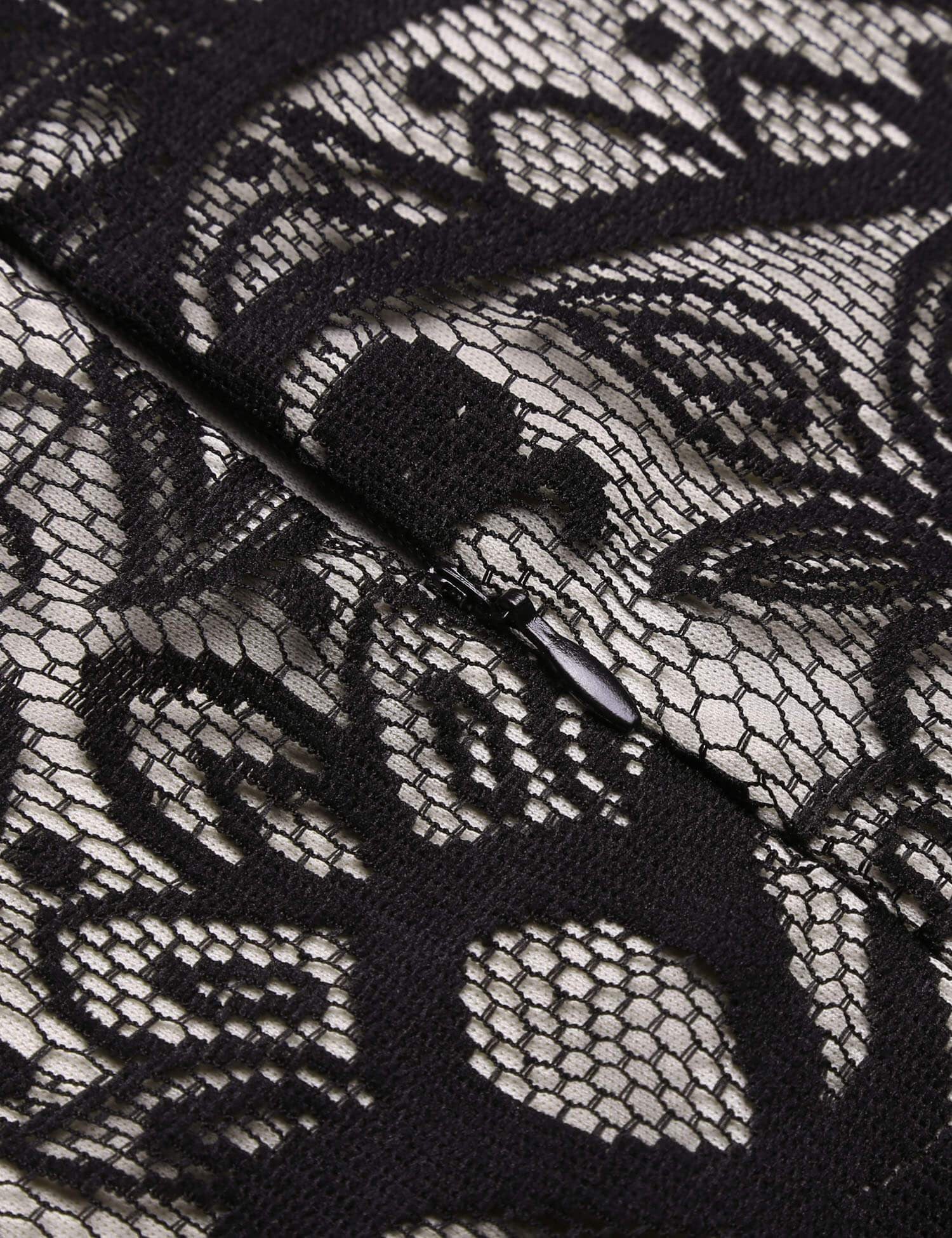 [US Warehouse] Black 1920s Fringe Lace Flapper Dress - Image 8